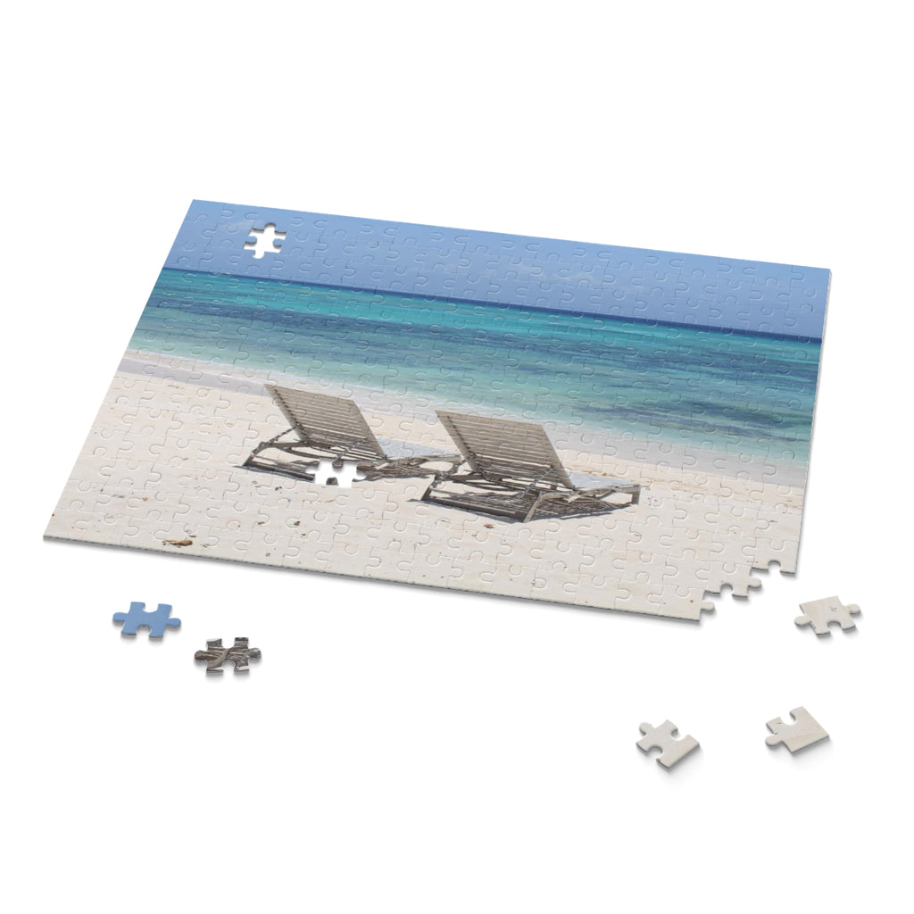 Tropical Ocean Beach Chairs Relaxation Jigsaw (120/252/500 pcs)
