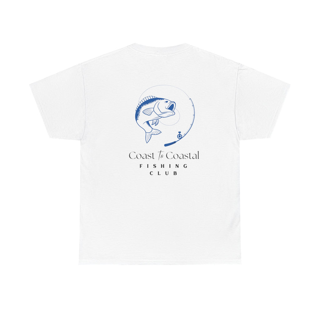 Fishing Club T-Shirt — Coast to Coastal Design (Blue Fish Graphic)