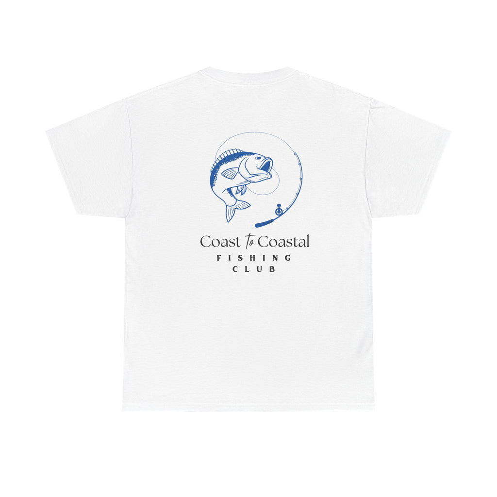 Fishing Club T-Shirt — Coast to Coastal Design (Blue Fish Graphic)