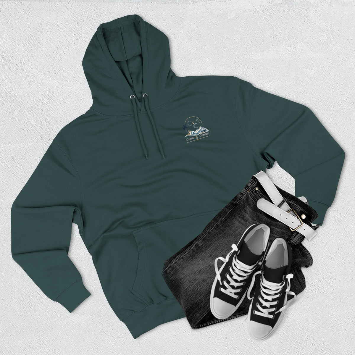 Coast to Coastal Graphic Hoodie — Beach & Mountain Logo Pullover