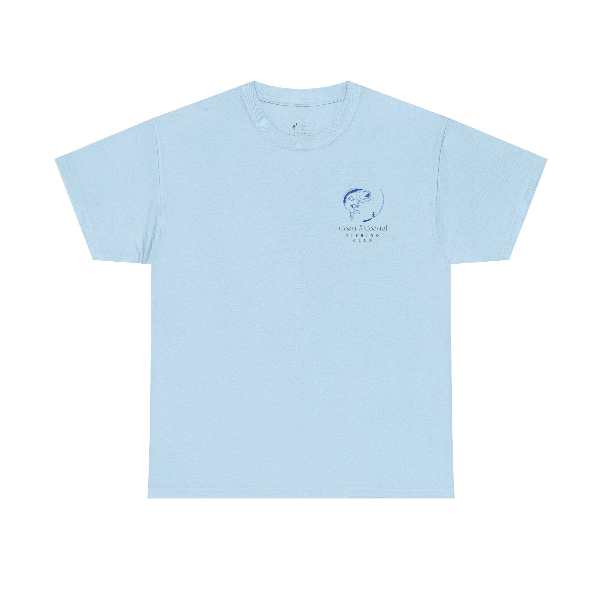 Fishing Club T-Shirt — Coast to Coastal Design (Blue Fish Graphic)