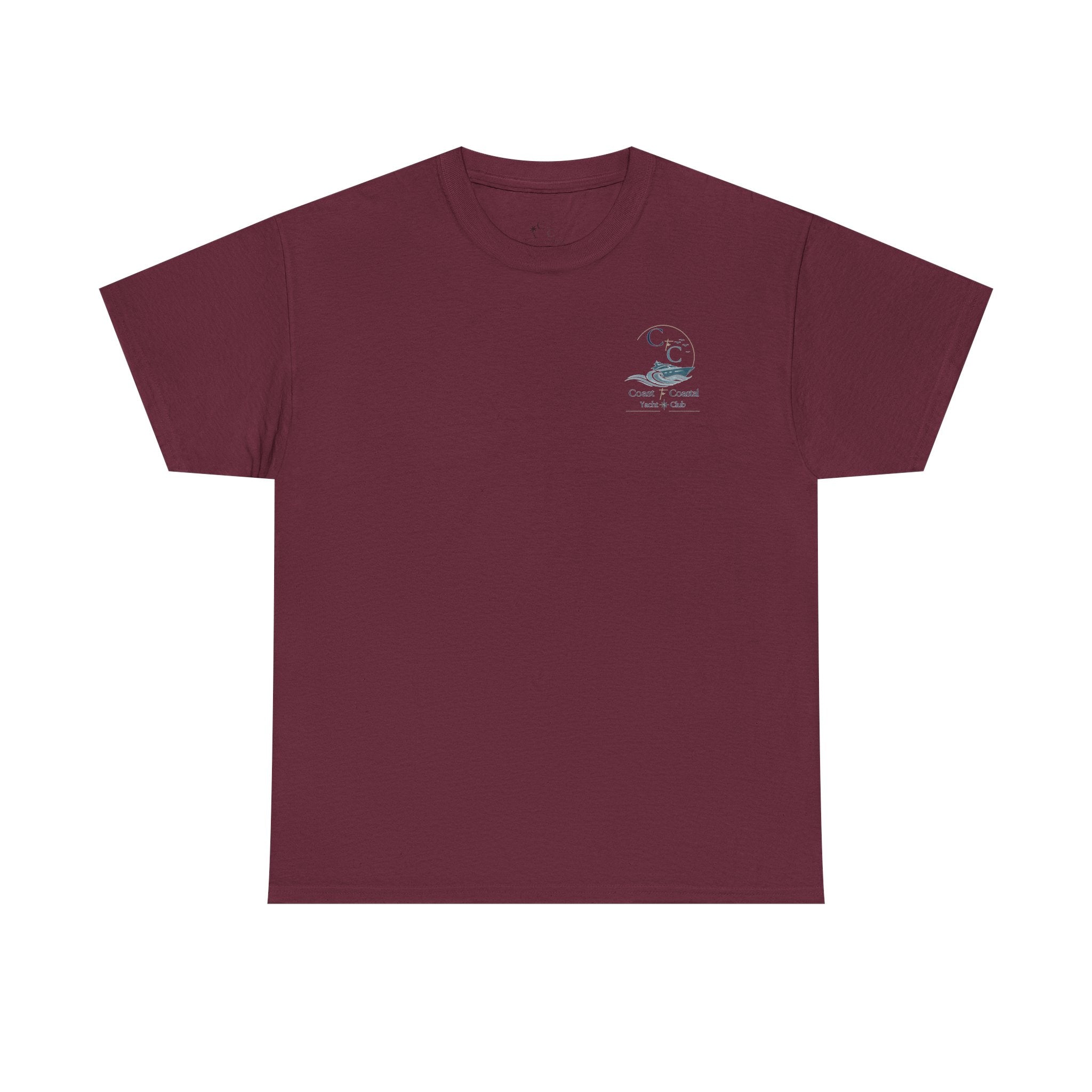 Coast & Coastal Yacht Club Tee — Nautical Boat Graphic Cotton T-Shirt