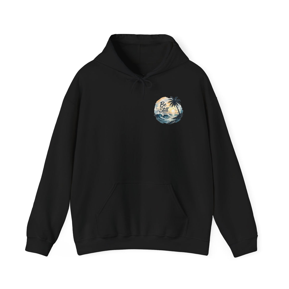 Be Still — "Even the wind and the waves obey Him" -Coast to Coastal Tropical Palm Faith Hoodie