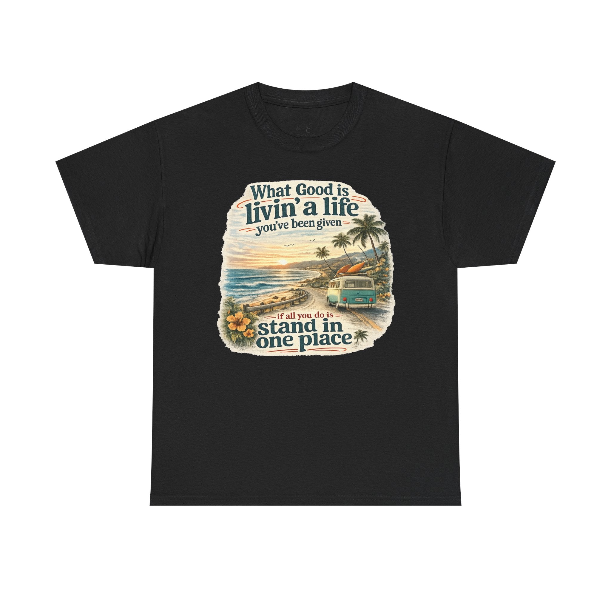 Coast to Coastal "What Good Is Livin' a Life You've Been Given" Vintage Beach Sunset Tee