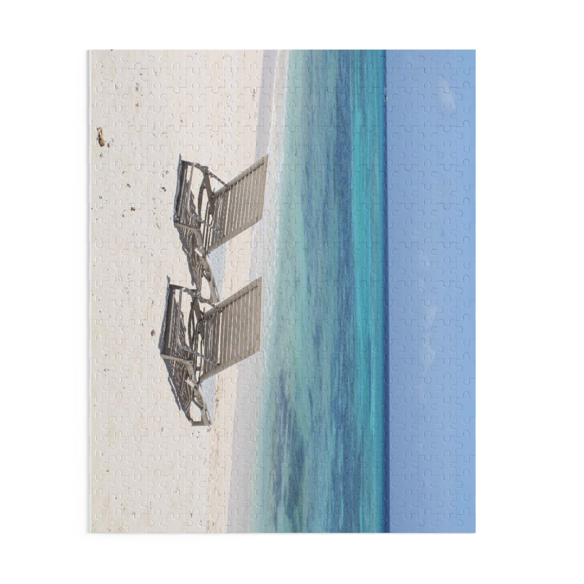 Tropical Ocean Beach Chairs Relaxation Jigsaw (120/252/500 pcs)
