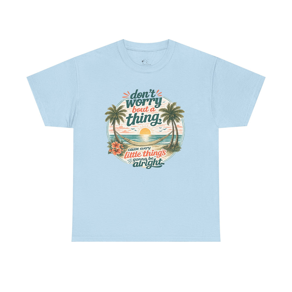 Beach Vibes T-Shirt — "Don't Worry 'Bout a Thing" Retro Tropical Tee
