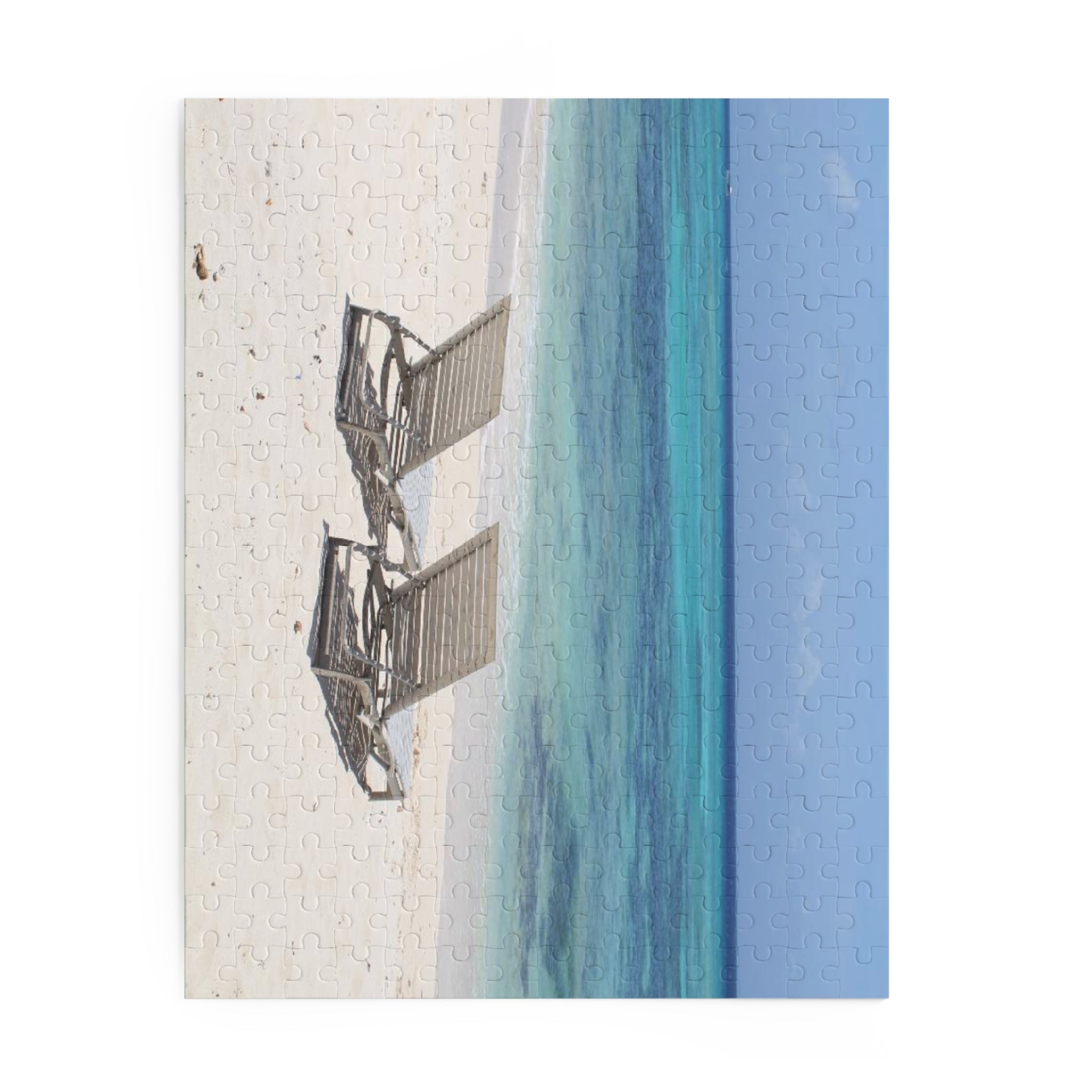 Tropical Ocean Beach Chairs Relaxation Jigsaw (120/252/500 pcs)