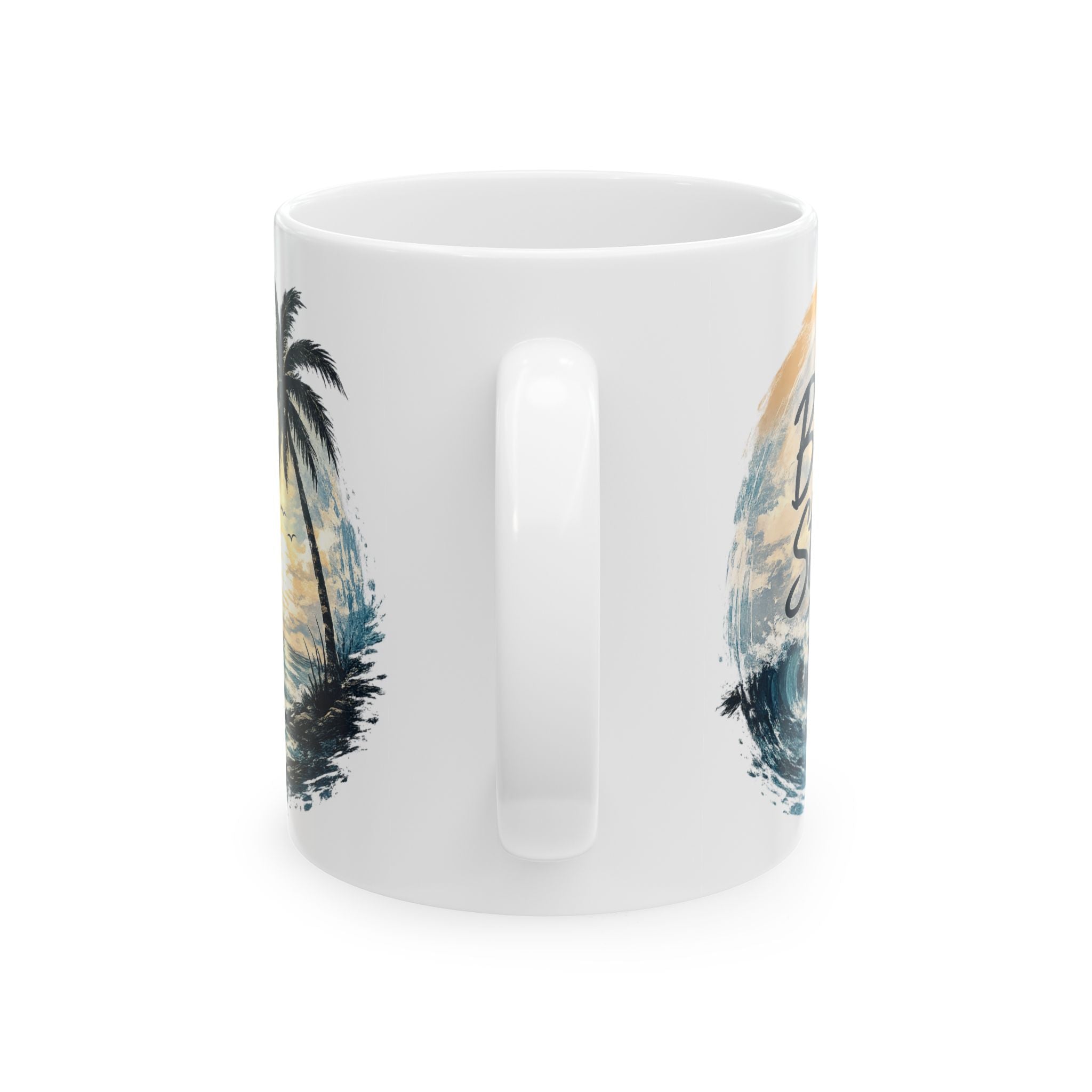 Coastal Serenity Ceramic Mug — Be Still Coffee Cup (11oz/15oz)