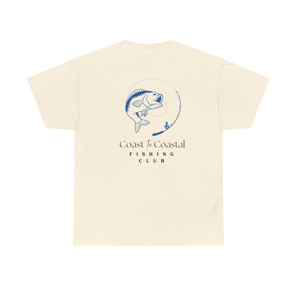 Fishing Club T-Shirt — Coast to Coastal Design (Blue Fish Graphic)