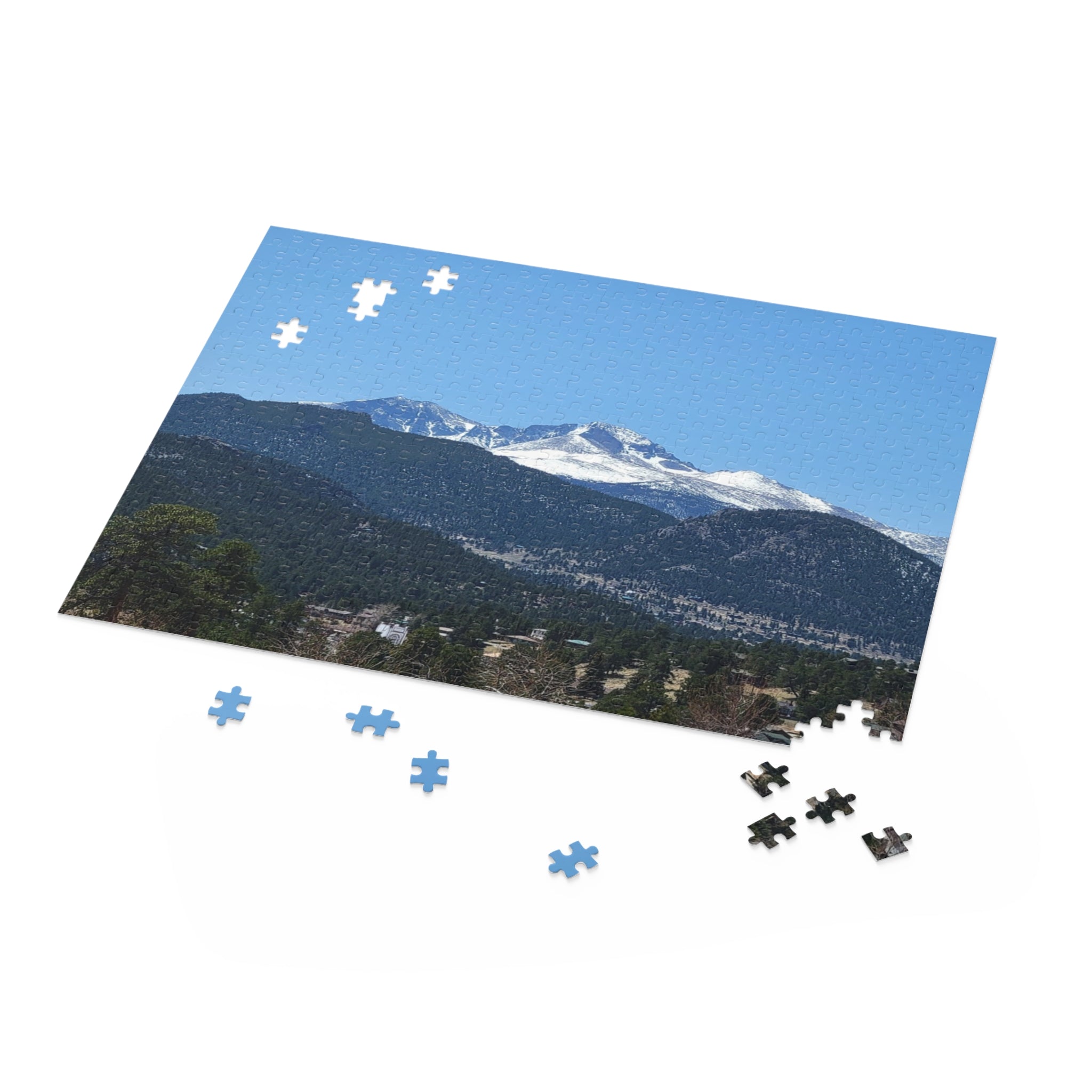Mountain View Jigsaw Puzzle — Snow-Capped Peaks Scenic Puzzle (120/252/500 pcs)