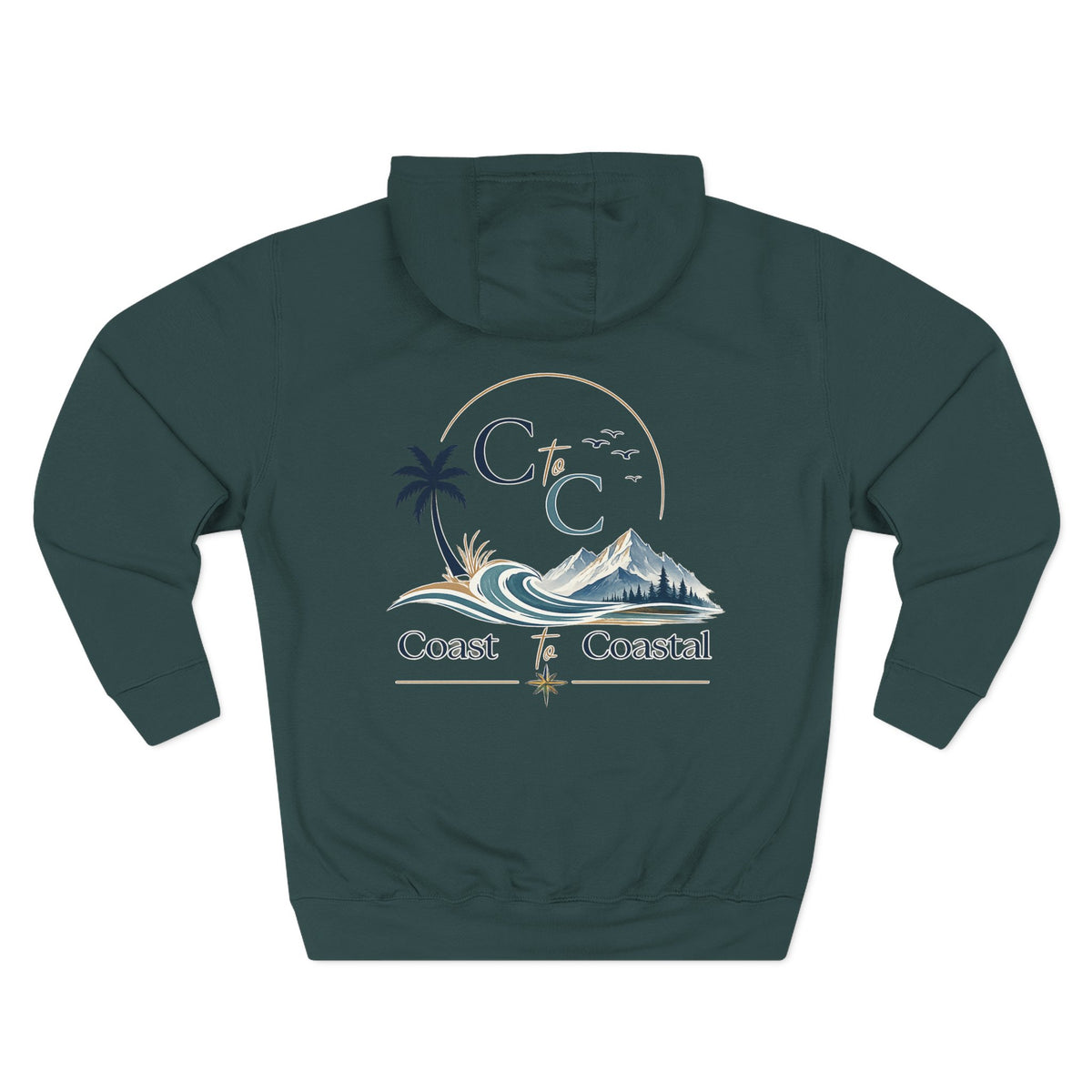 Coast to Coastal Graphic Hoodie — Beach & Mountain Logo Pullover