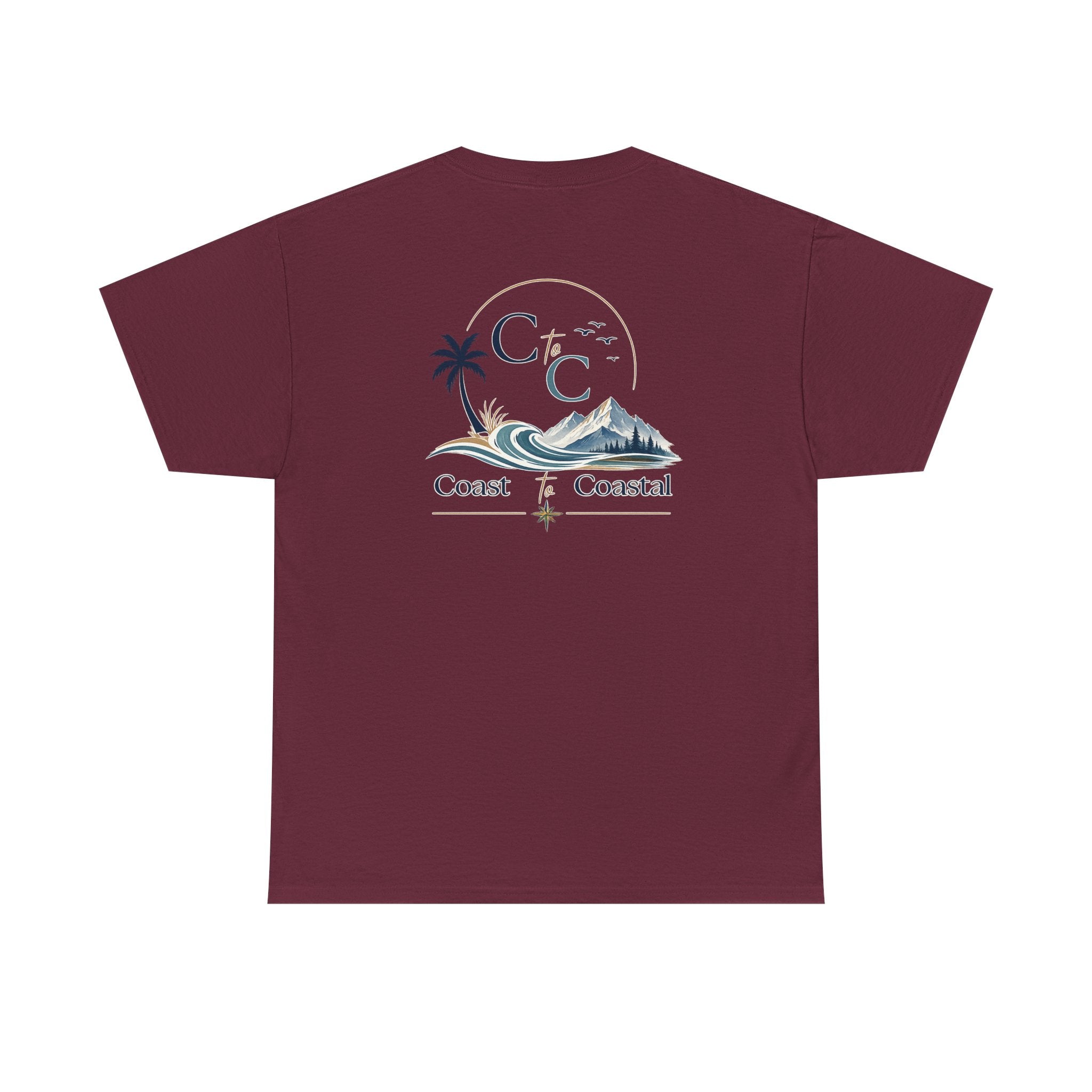 Coast to Coastal Wave Graphic Tee – Beach Palm Sunset T‑Shirt