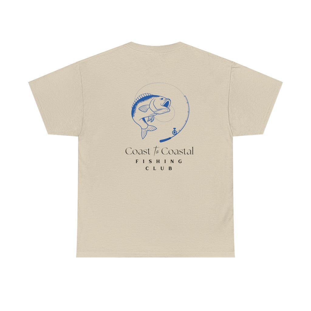 Fishing Club T-Shirt — Coast to Coastal Design (Blue Fish Graphic)