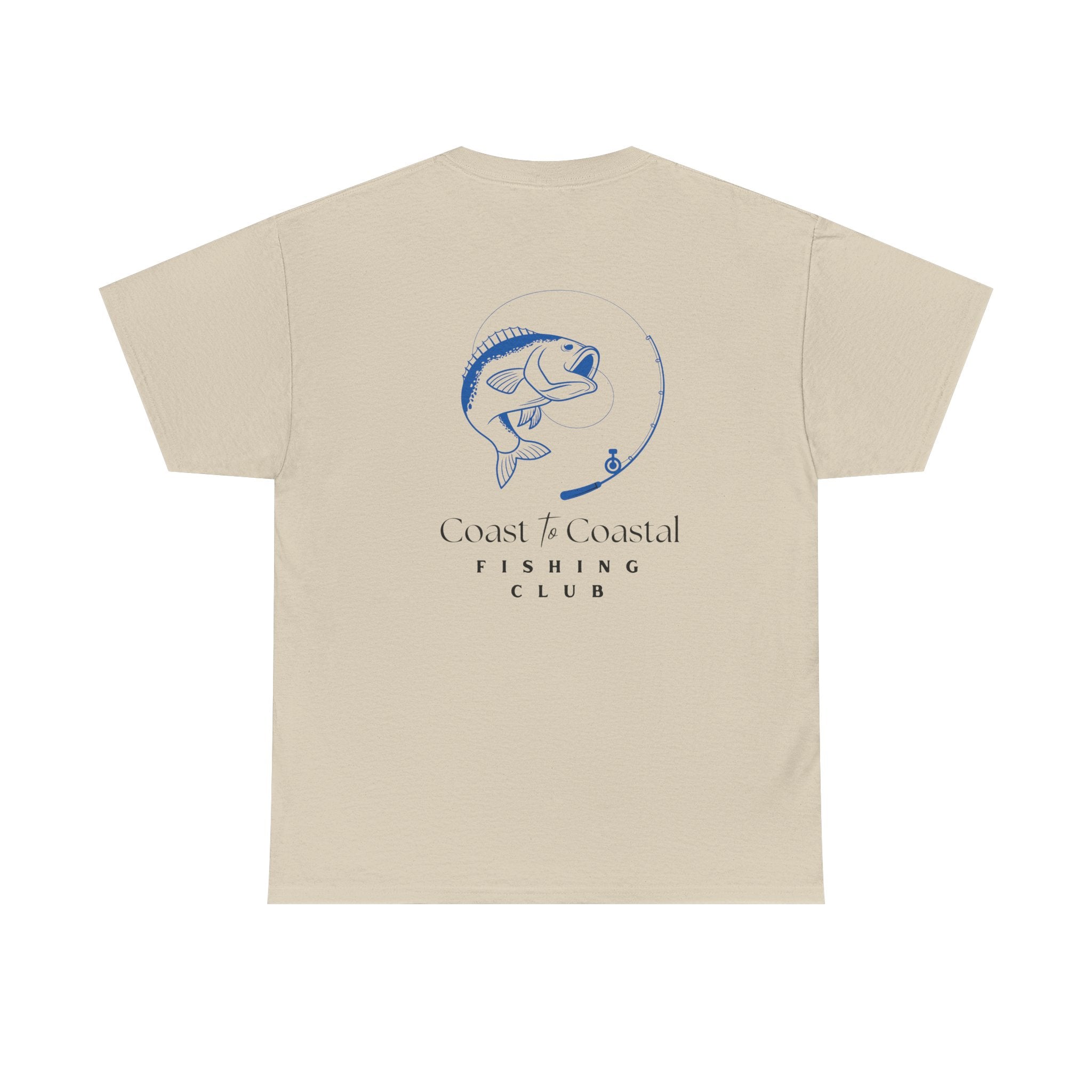 Fishing Club T-Shirt — Coast to Coastal Design (Blue Fish Graphic)