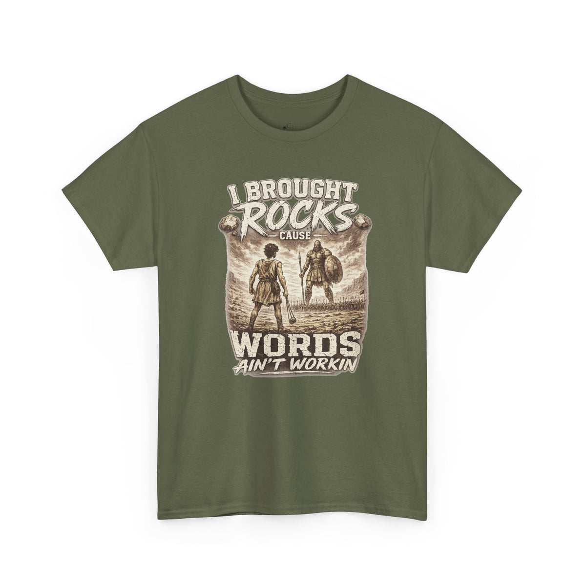 "I Brought Rocks 'Cause Words Ain't Workin'" Vintage Tee