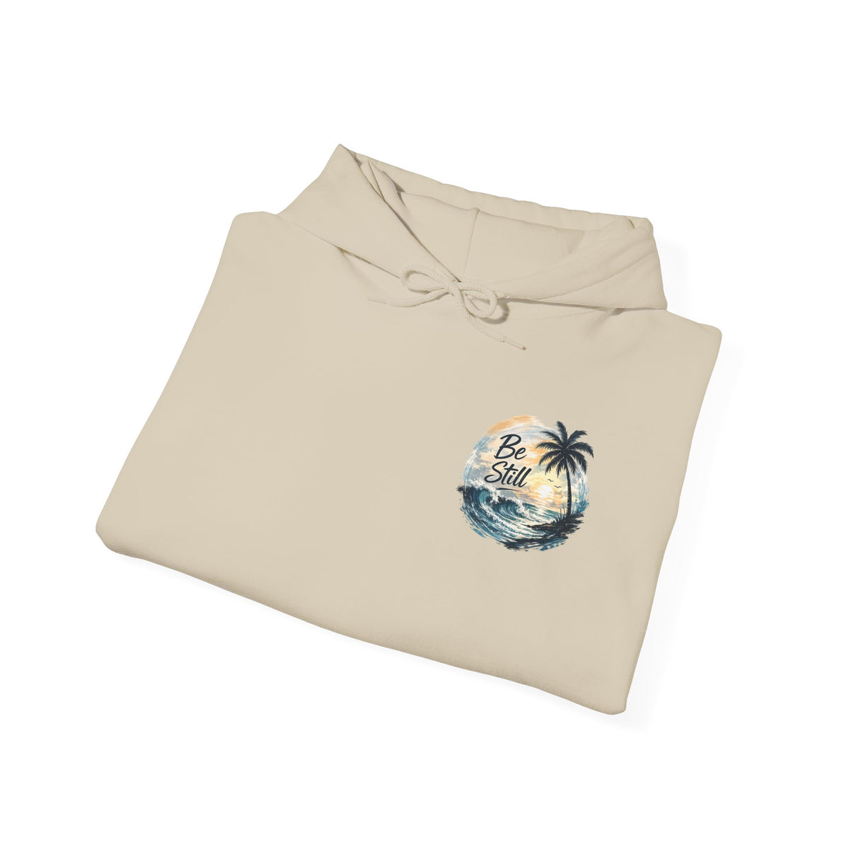 Be Still — "Even the wind and the waves obey Him" -Coast to Coastal Tropical Palm Faith Hoodie