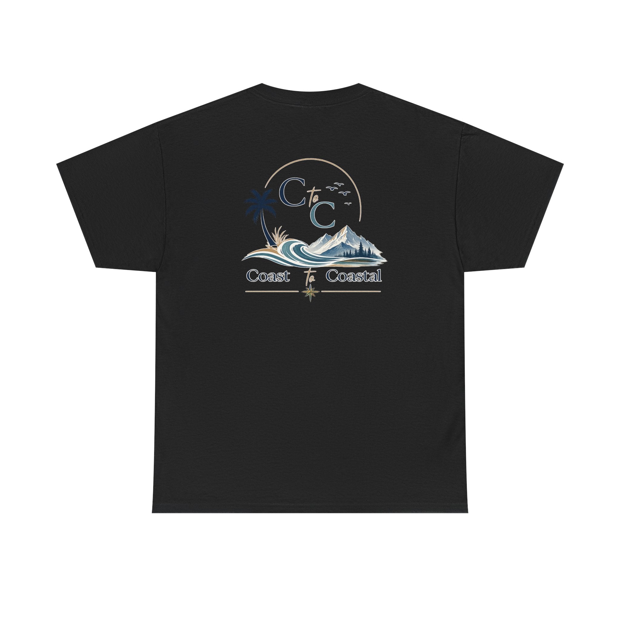 Coast to Coastal Wave Graphic Tee – Beach Palm Sunset T‑Shirt