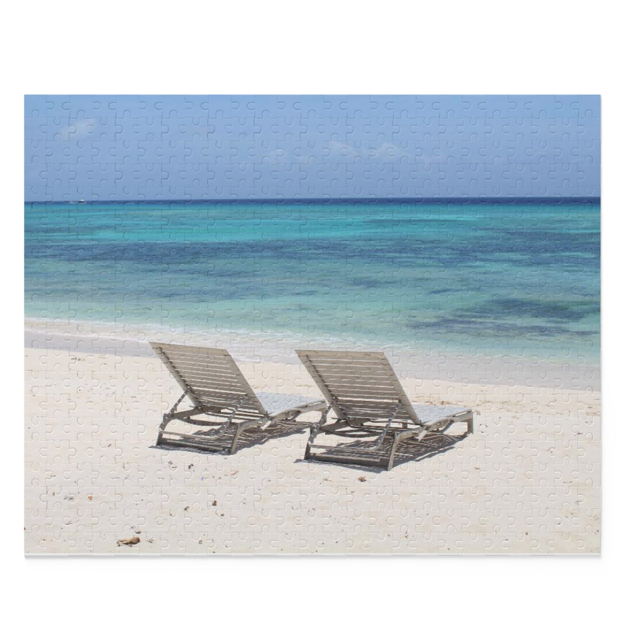Tropical Ocean Beach Chairs Relaxation Jigsaw (120/252/500 pcs)