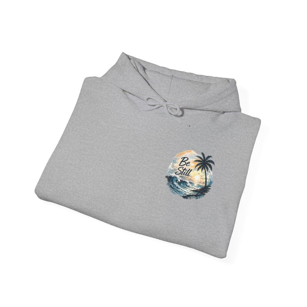 Be Still — "Even the wind and the waves obey Him" -Coast to Coastal Tropical Palm Faith Hoodie