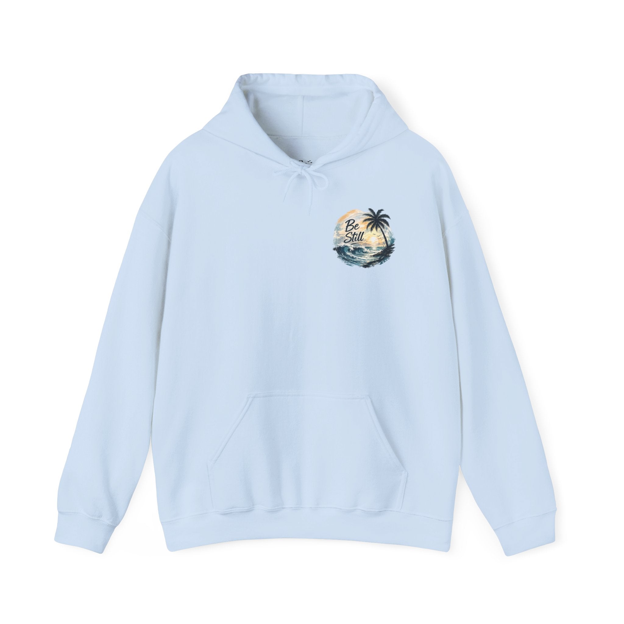 Be Still — "Even the wind and the waves obey Him" -Coast to Coastal Tropical Palm Faith Hoodie