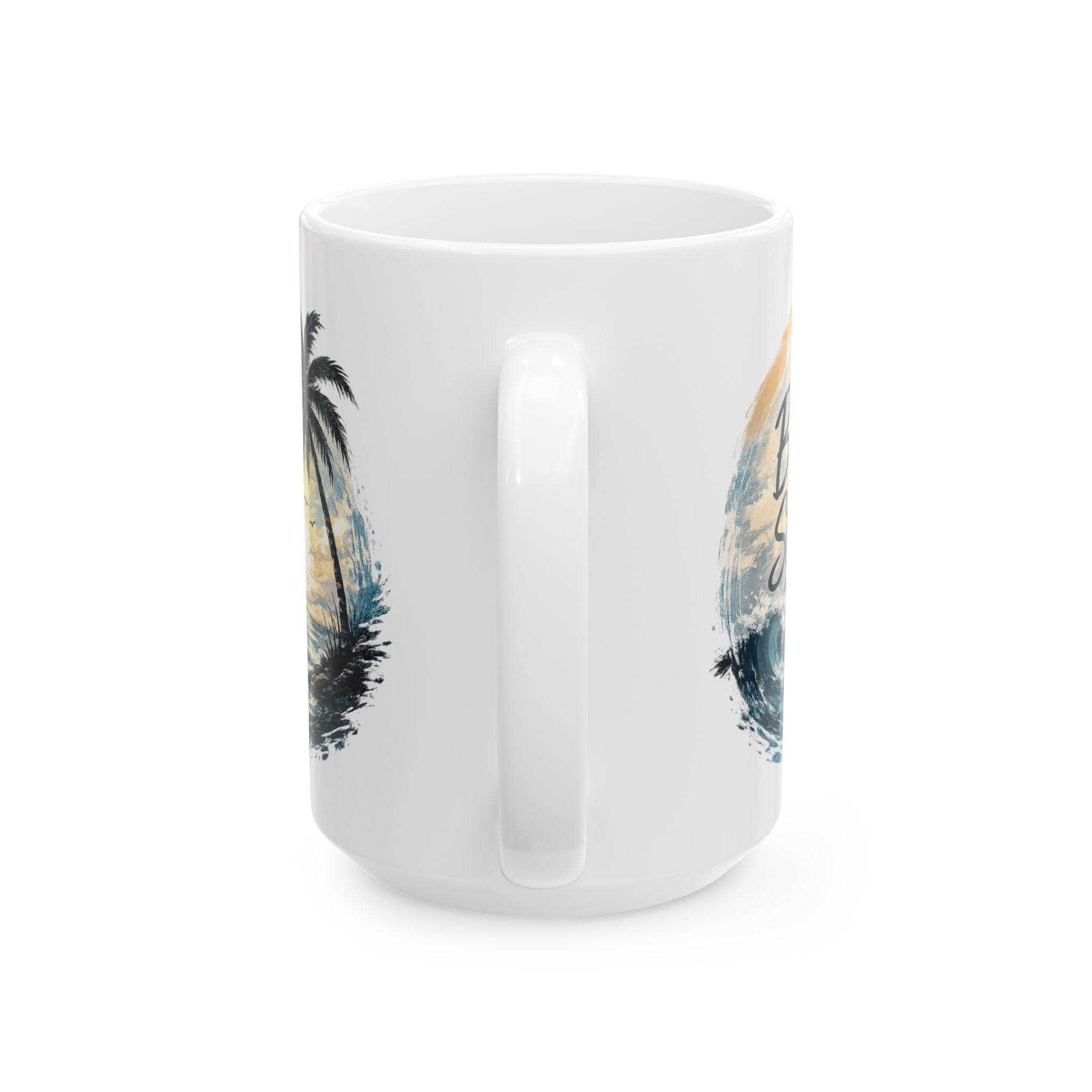 Coastal Serenity Ceramic Mug — Be Still Coffee Cup (11oz/15oz)