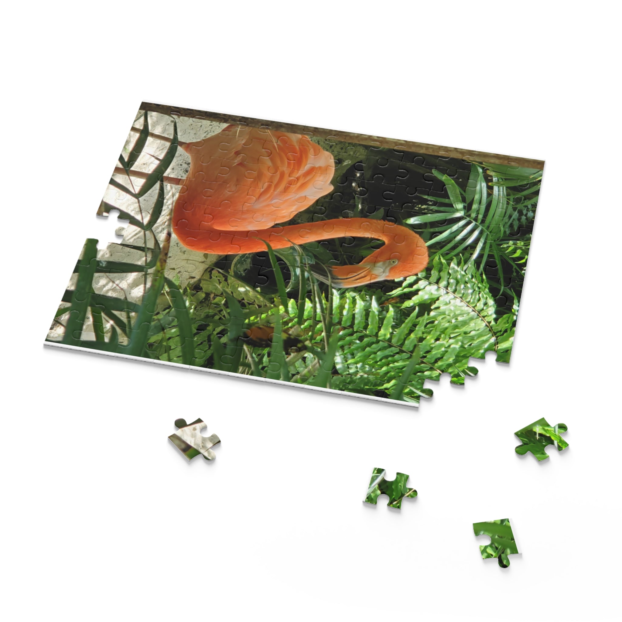 Flamingo Jungle Puzzle — Tropical Bird Jigsaw (120/252/500 pcs)