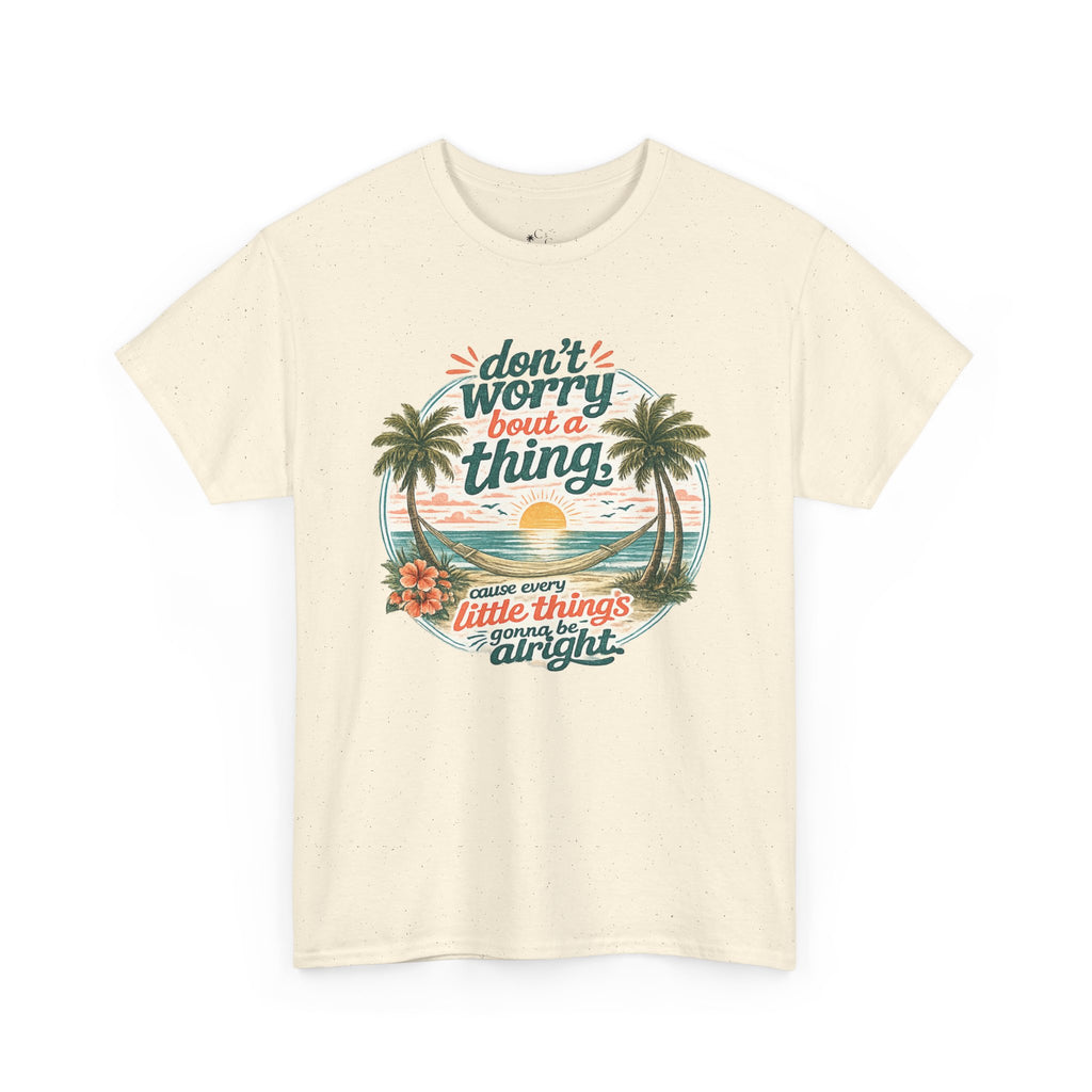 Beach Vibes T-Shirt — "Don't Worry 'Bout a Thing" Retro Tropical Tee