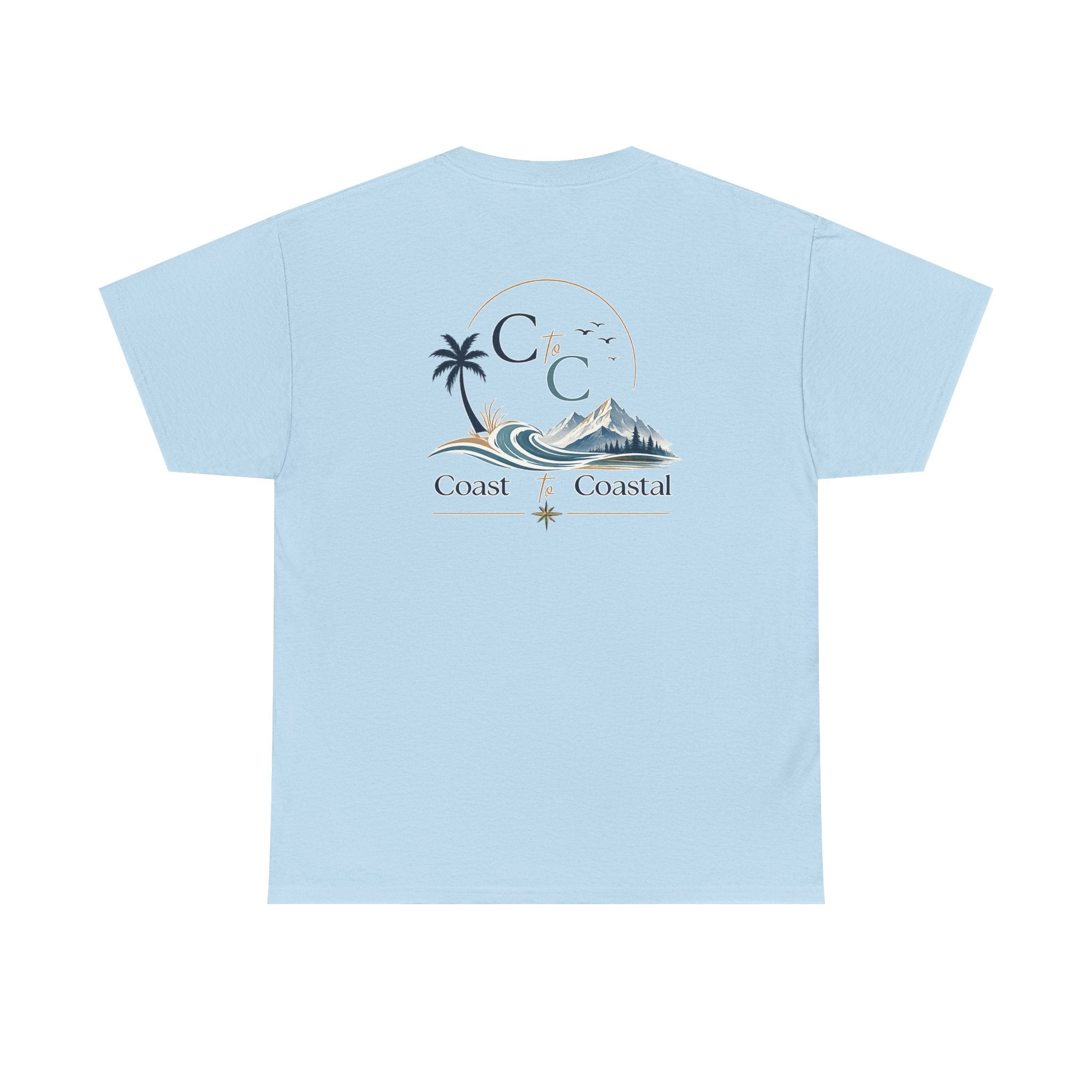 Coast to Coastal Wave Graphic Tee – Beach Palm Sunset T‑Shirt