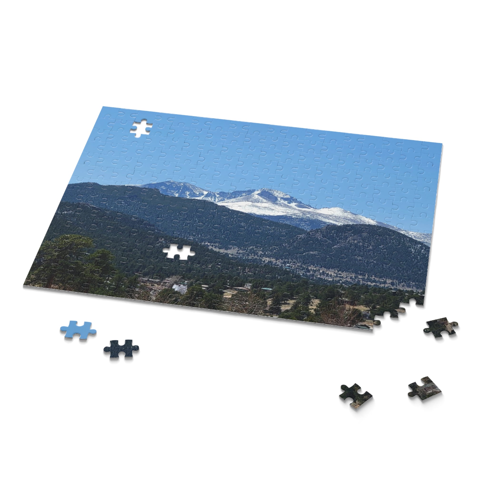 Mountain View Jigsaw Puzzle — Snow-Capped Peaks Scenic Puzzle (120/252/500 pcs)