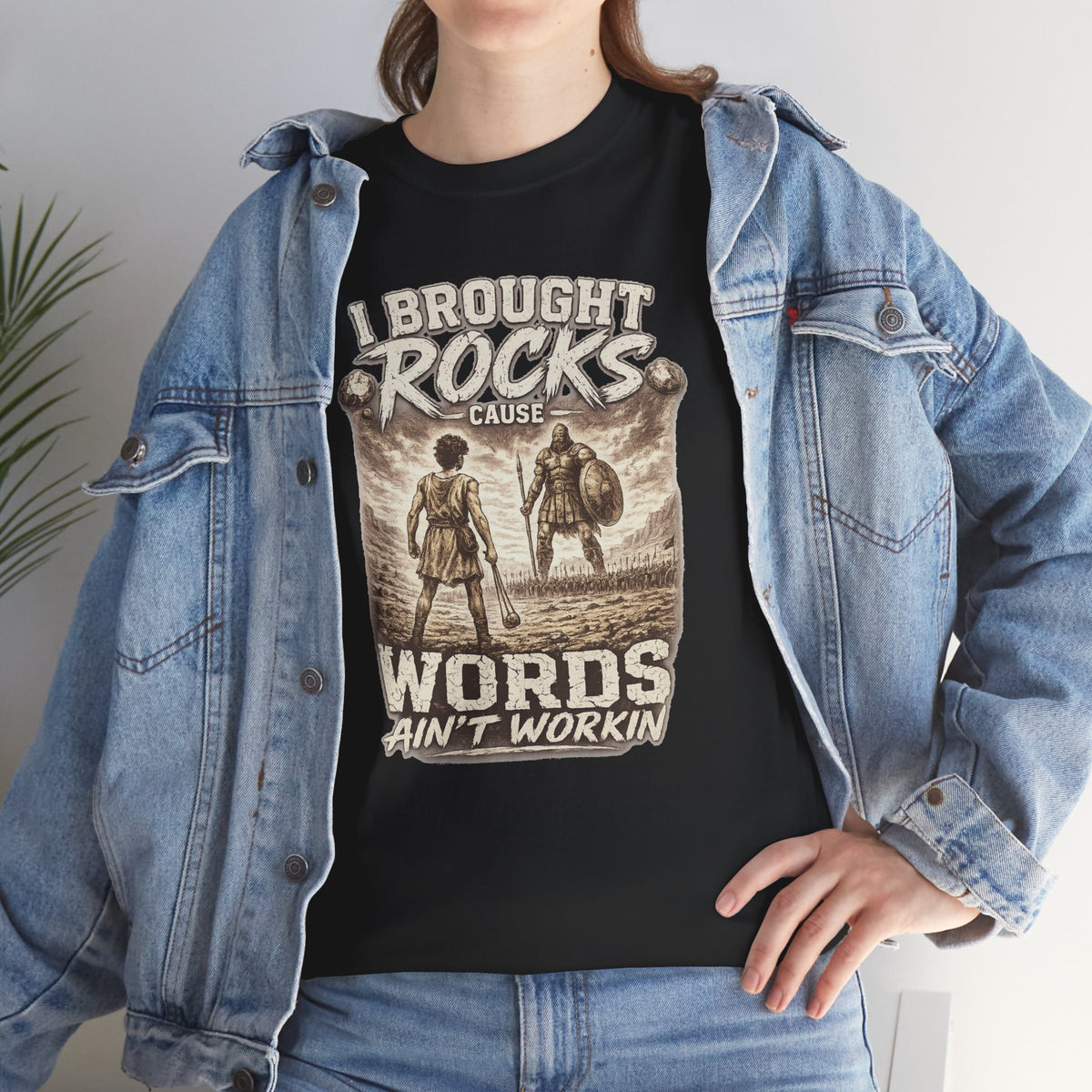 "I Brought Rocks 'Cause Words Ain't Workin'" Vintage Tee