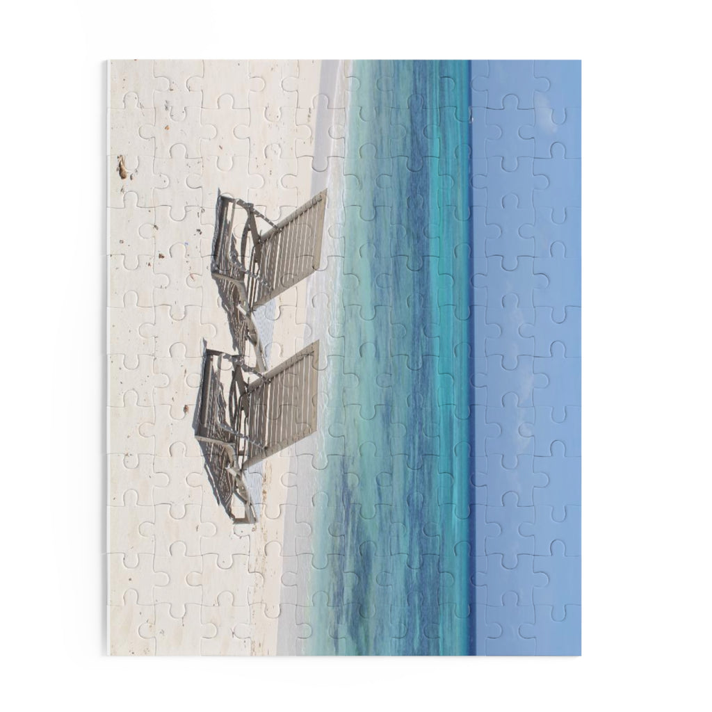 Tropical Ocean Beach Chairs Relaxation Jigsaw (120/252/500 pcs)