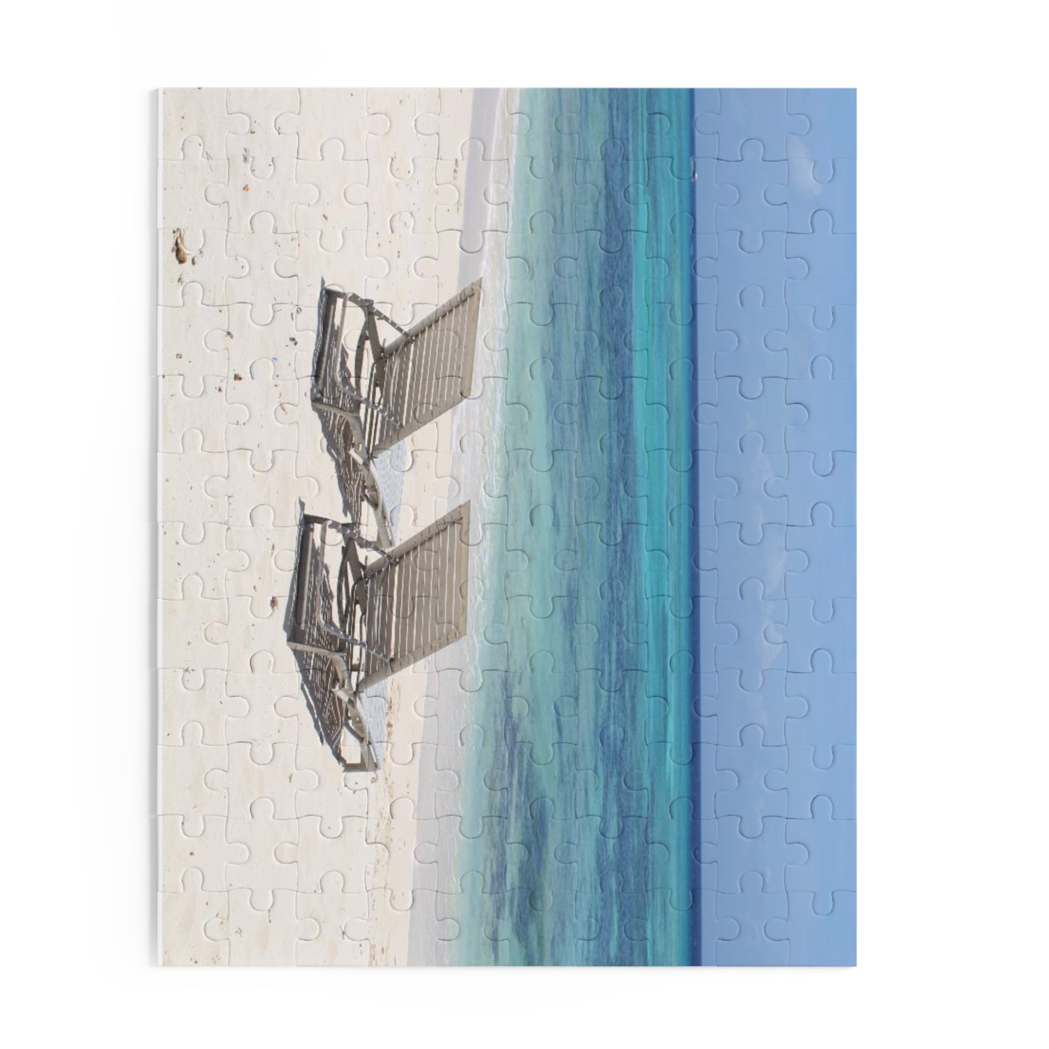 Tropical Ocean Beach Chairs Relaxation Jigsaw (120/252/500 pcs)