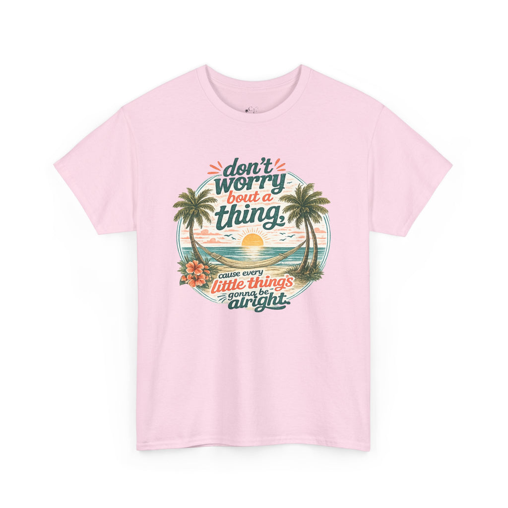 Beach Vibes T-Shirt — "Don't Worry 'Bout a Thing" Retro Tropical Tee
