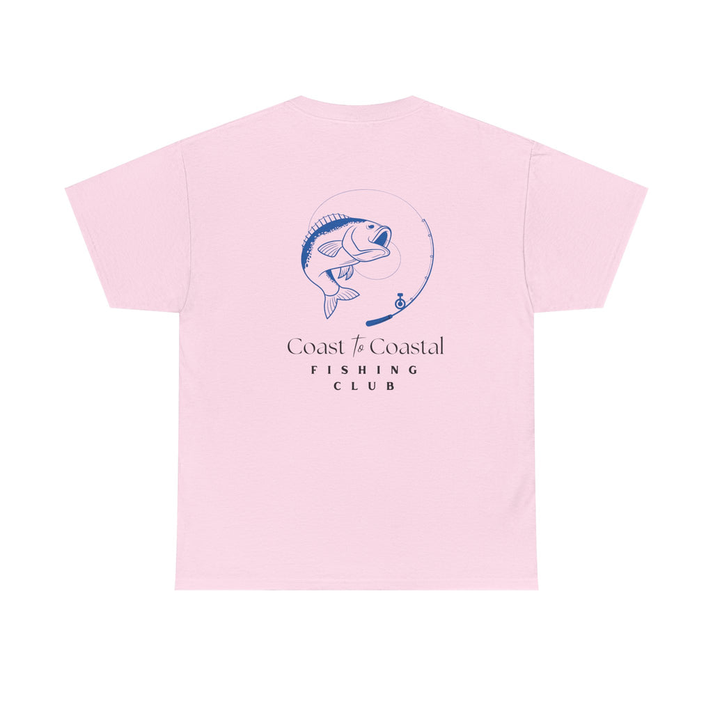 Fishing Club T-Shirt — Coast to Coastal Design (Blue Fish Graphic)