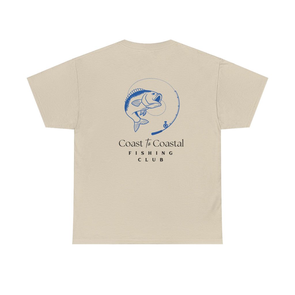 Fishing Club T-Shirt — Coast to Coastal Design (Blue Fish Graphic)
