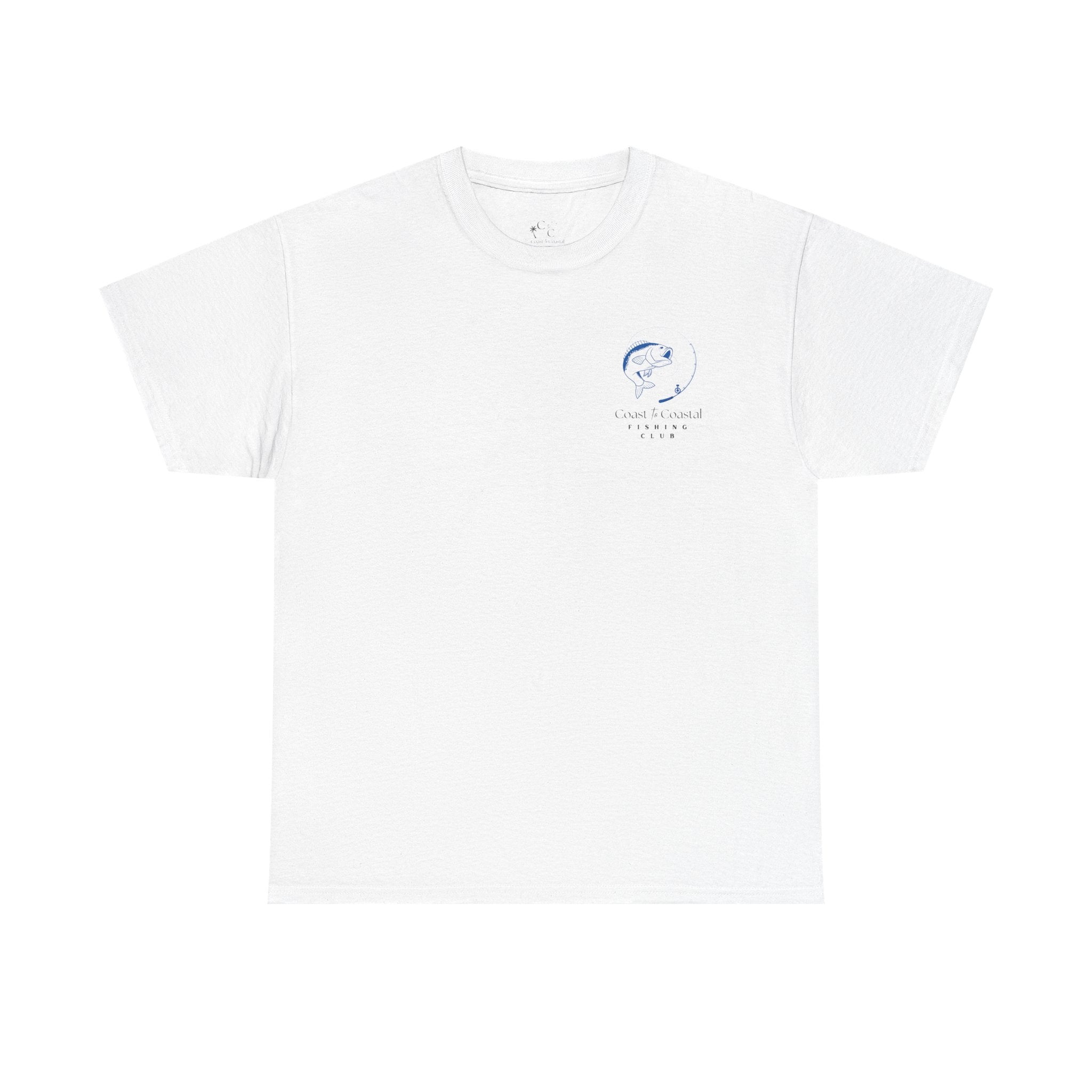 Fishing Club T-Shirt — Coast to Coastal Design (Blue Fish Graphic)