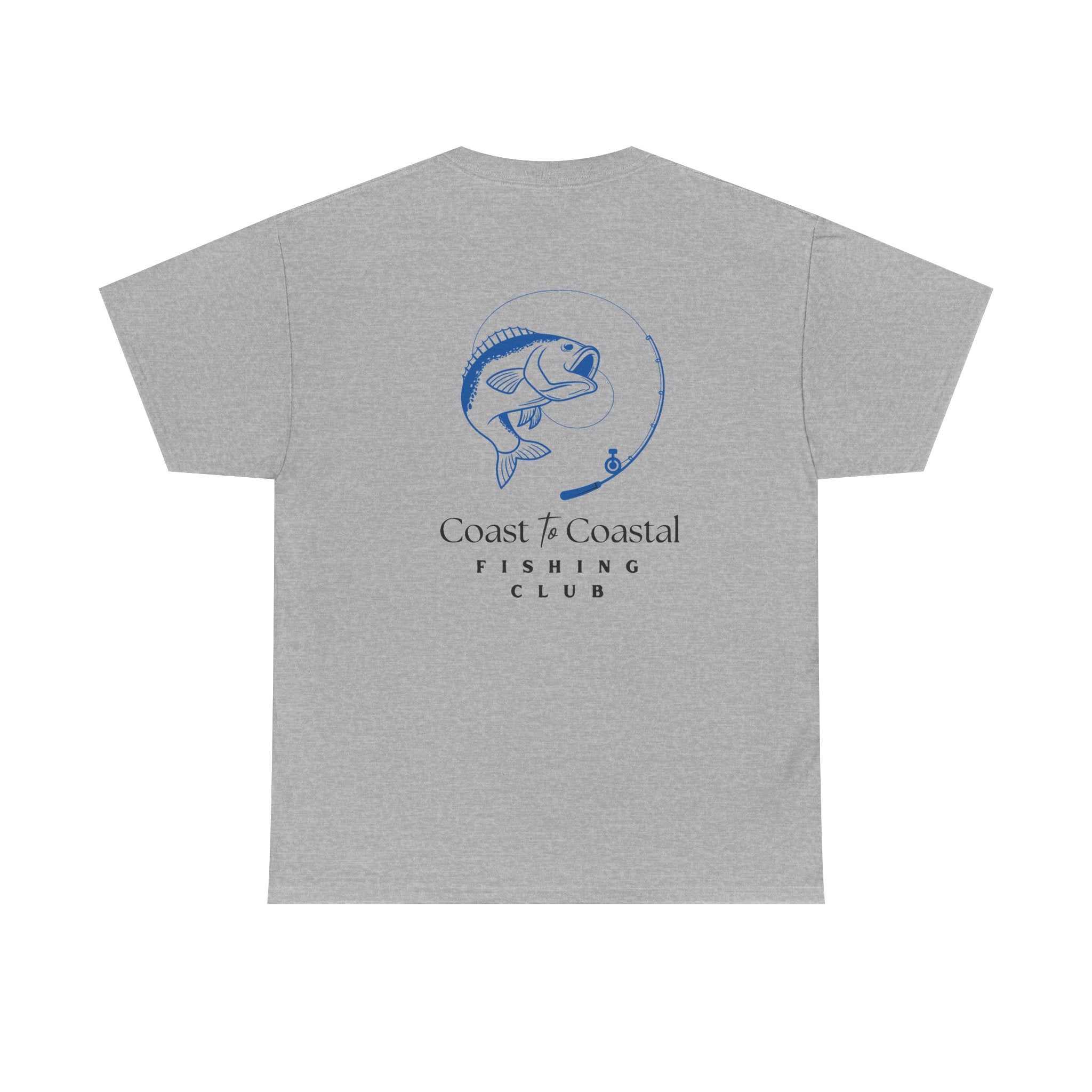 Fishing Club T-Shirt — Coast to Coastal Design (Blue Fish Graphic)