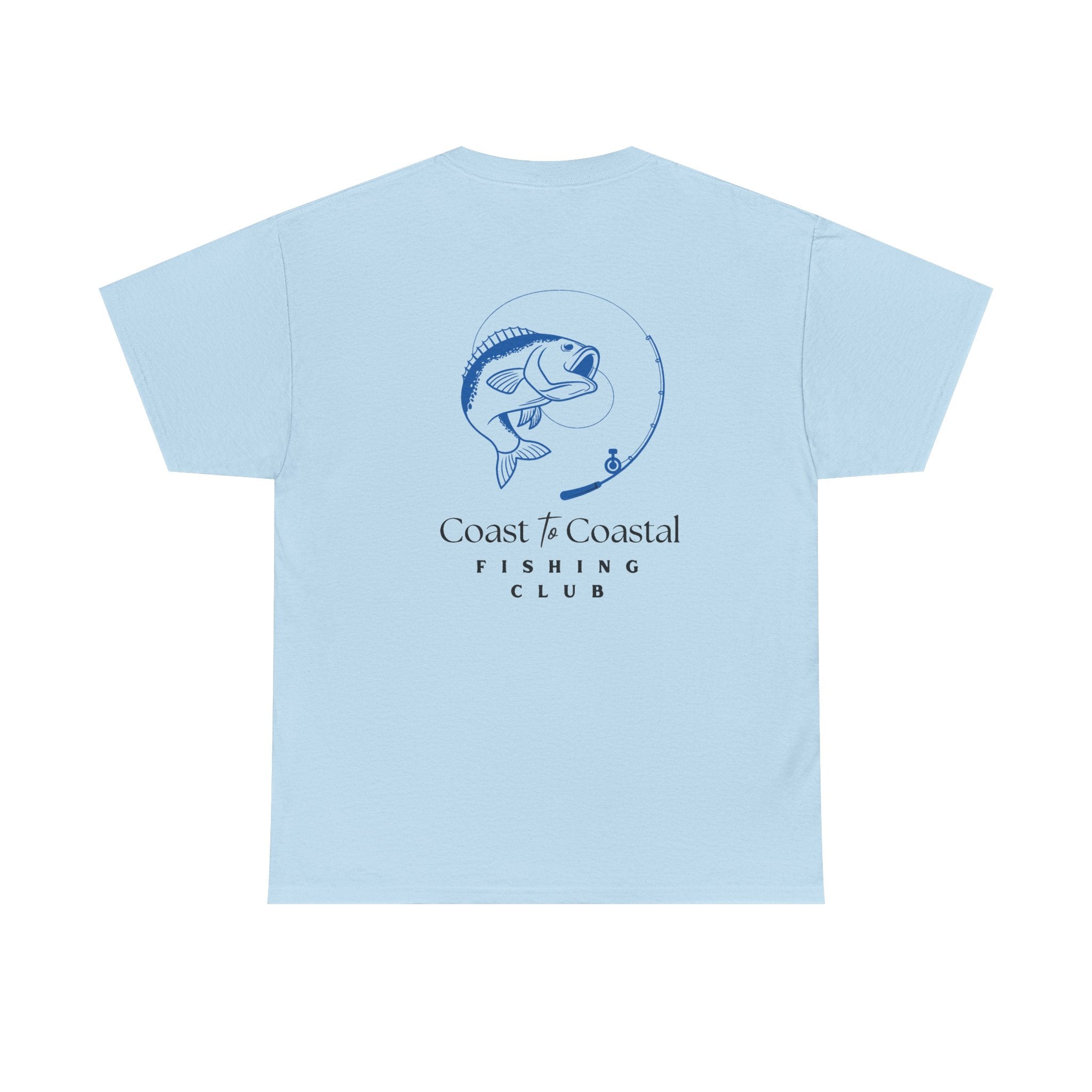 Fishing Club T-Shirt — Coast to Coastal Design (Blue Fish Graphic)