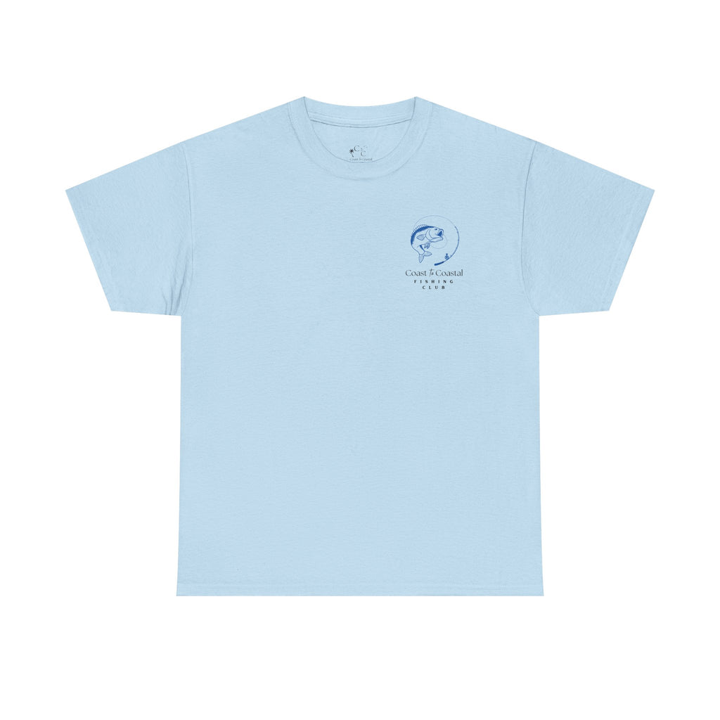 Fishing Club T-Shirt — Coast to Coastal Design (Blue Fish Graphic)