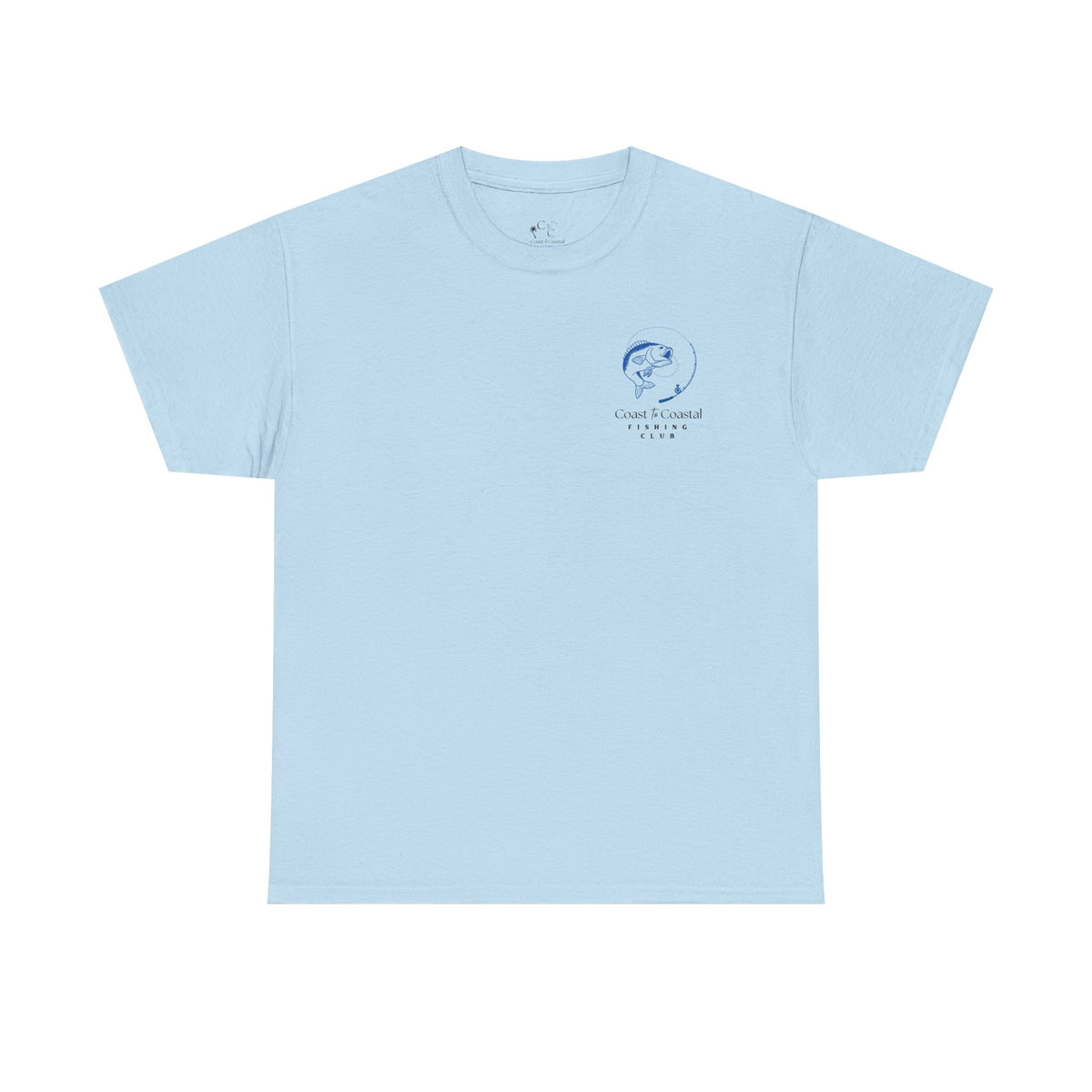Fishing Club T-Shirt — Coast to Coastal Design (Blue Fish Graphic)