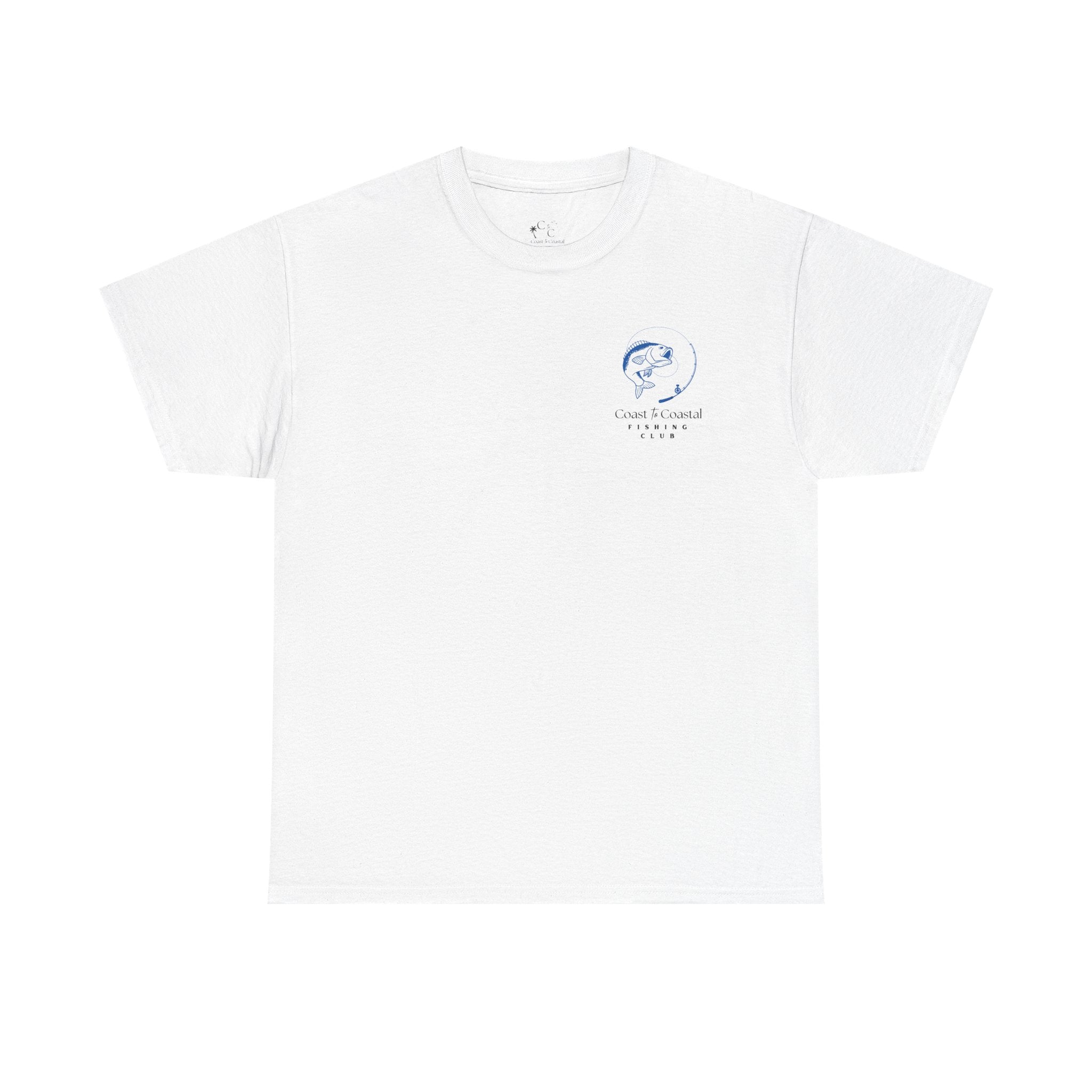 Fishing Club T-Shirt — Coast to Coastal Design (Blue Fish Graphic)