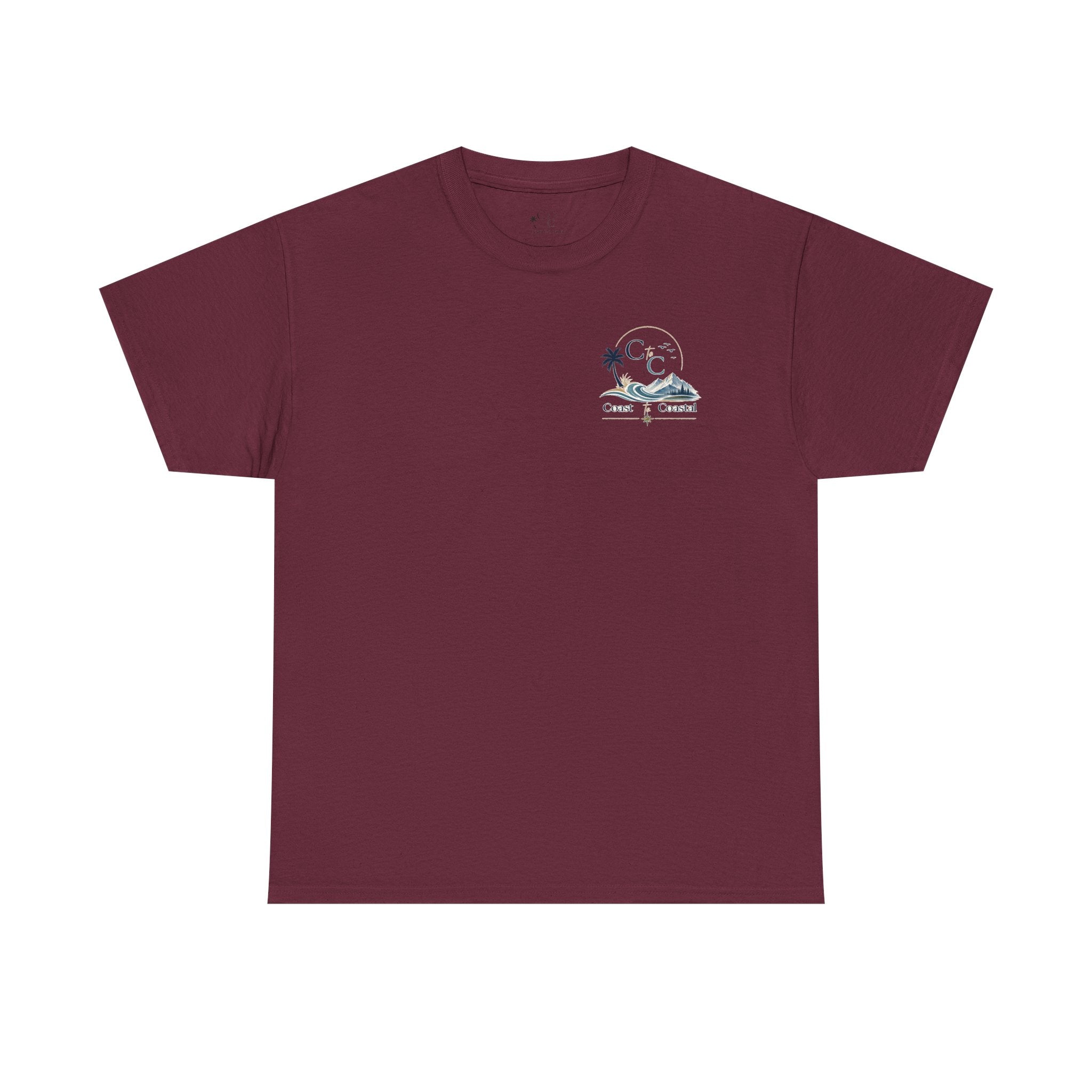 Coast to Coastal Wave Graphic Tee – Beach Palm Sunset T‑Shirt