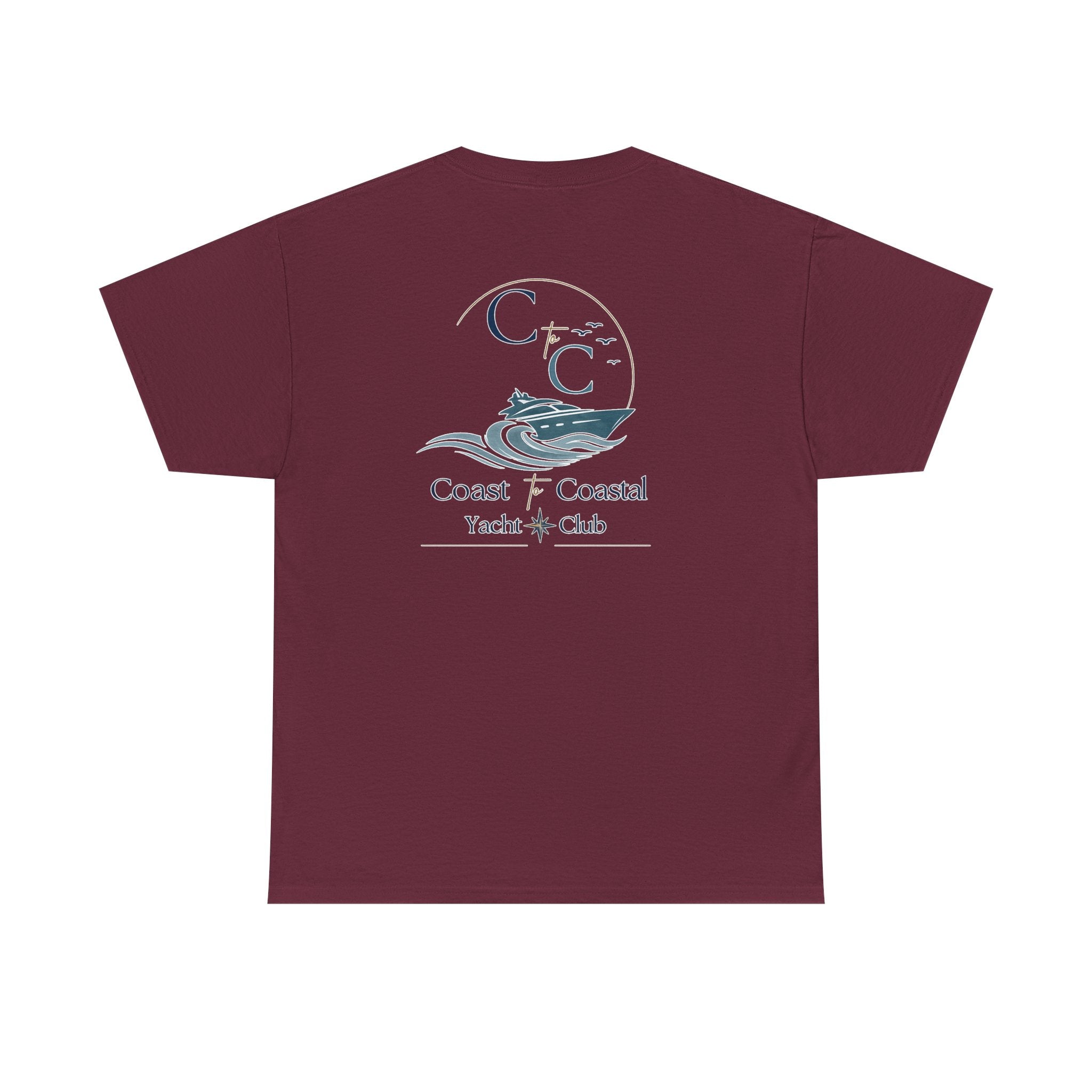 Coast & Coastal Yacht Club Tee — Nautical Boat Graphic Cotton T-Shirt
