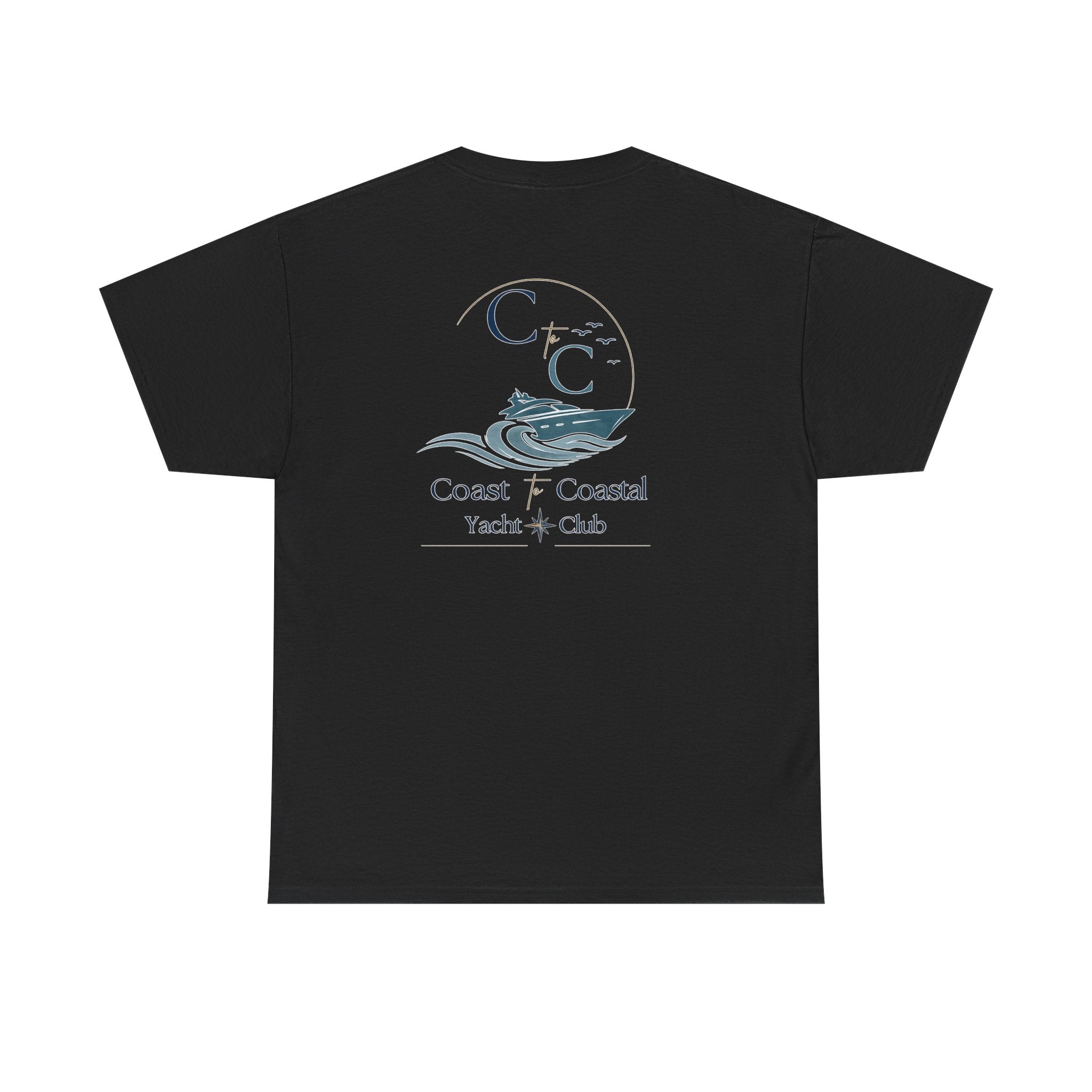 Coast & Coastal Yacht Club Tee — Nautical Boat Graphic Cotton T-Shirt