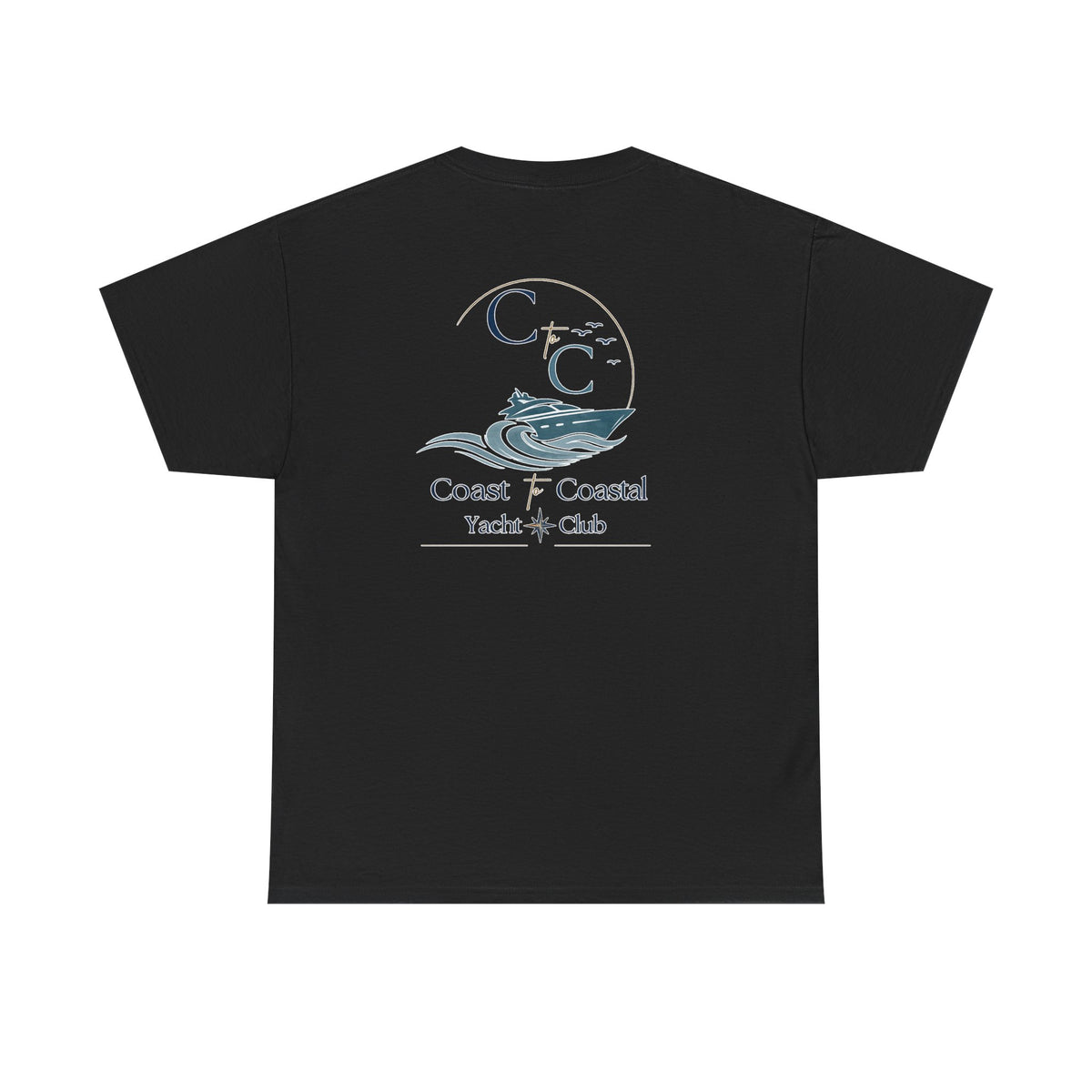 Coast & Coastal Yacht Club Tee — Nautical Boat Graphic Cotton T-Shirt