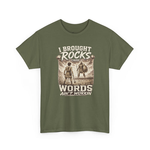 "I Brought Rocks 'Cause Words Ain't Workin'" Vintage Tee