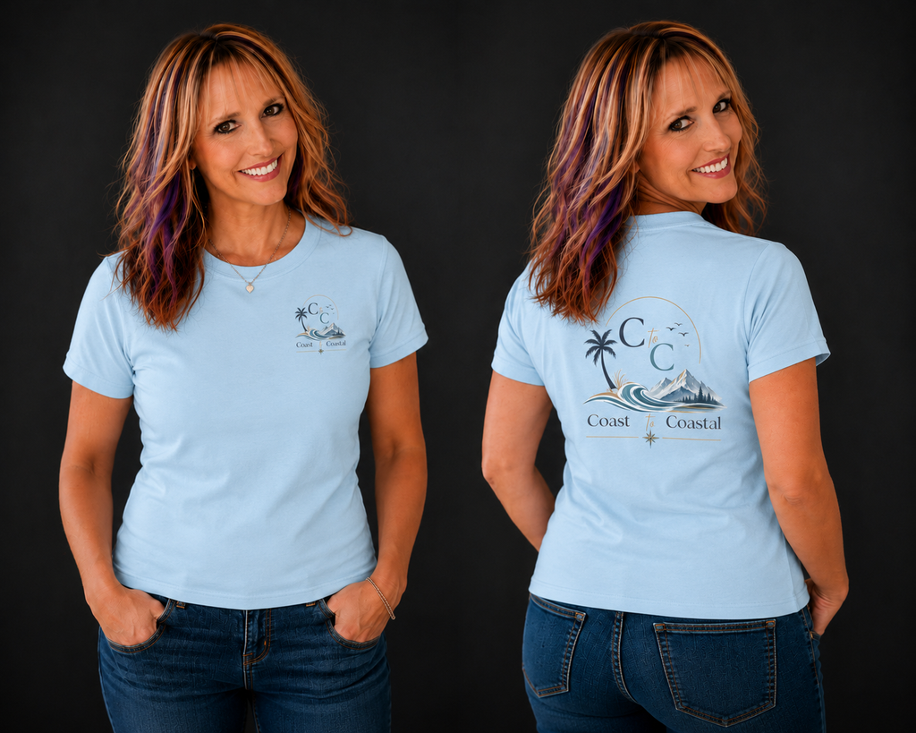 Coast to Coastal Wave Graphic Tee – Beach Palm Sunset T‑Shirt