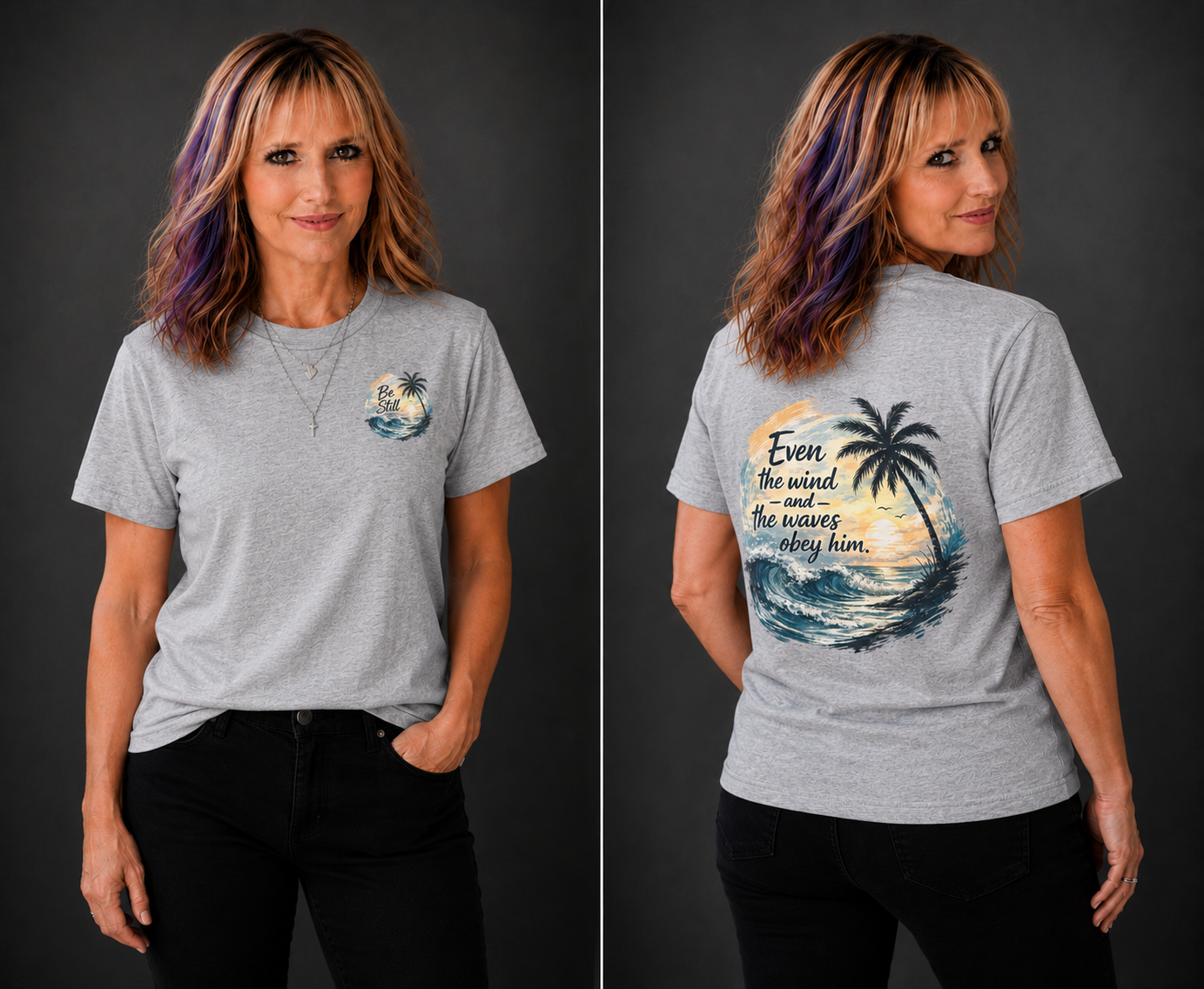 "Even the Wind and the Waves Obey Him" Palm Beach Christian Tee