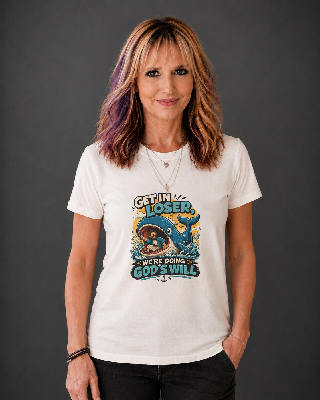 Get In Loser T‑Shirt — "We're Doing God's Will" Graphic Tee