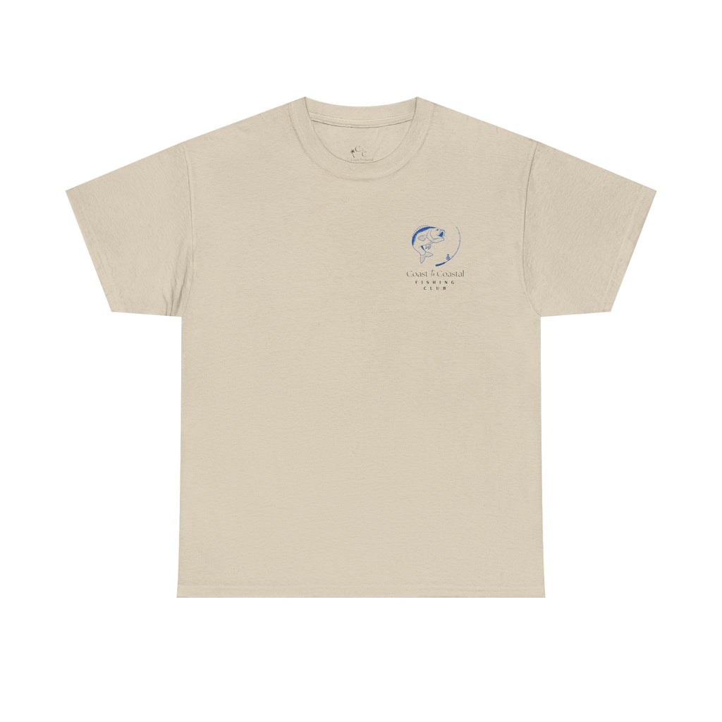 Fishing Club T-Shirt — Coast to Coastal Design (Blue Fish Graphic)